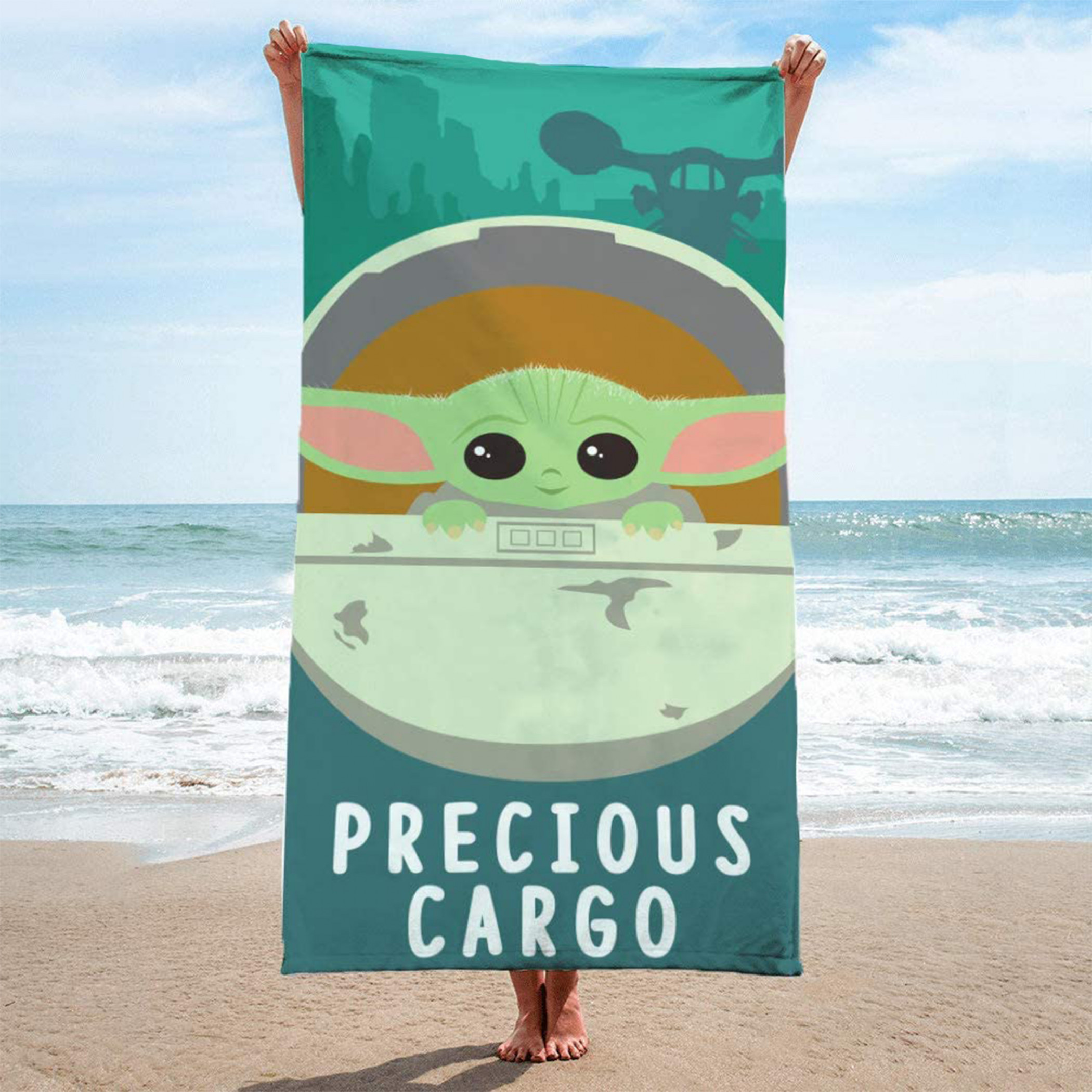Star Wars The Mandalorian Precious Cargo Beach Towel
