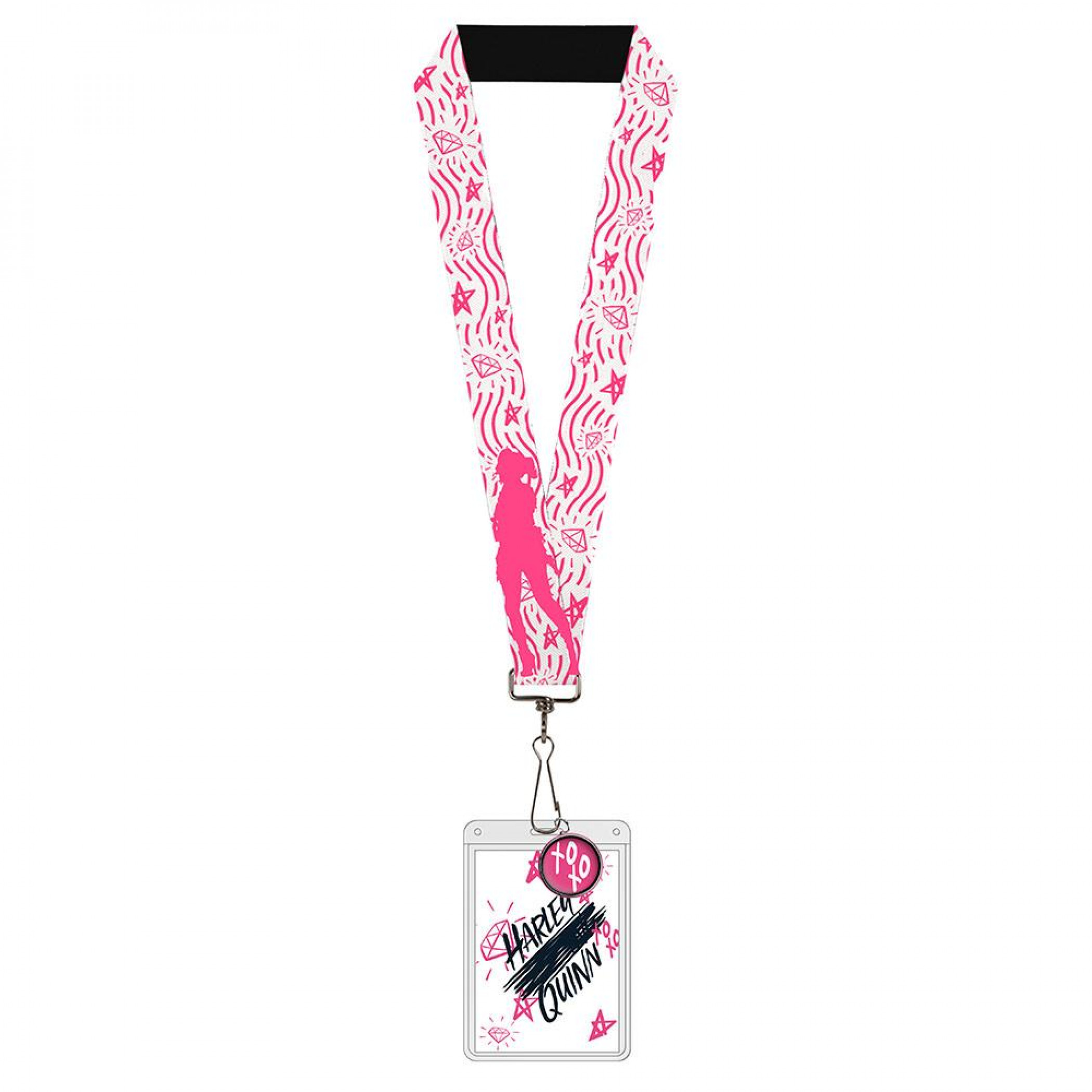 Harley Quinn Birds of Prey Pink and White Lanyard