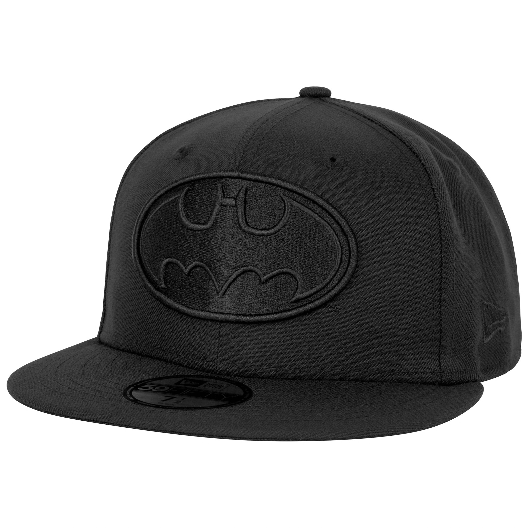 Batman Logo Black on Black New Era 59Fifty Fitted Hat - SuperHeroStuff