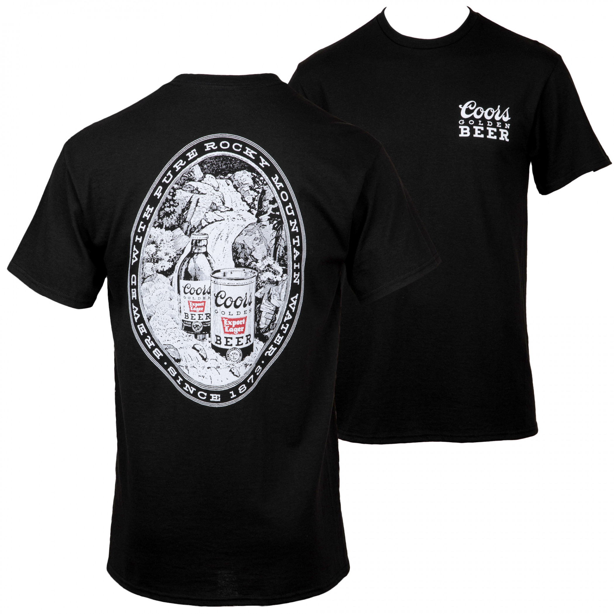 Coors Golden Beer Since 1873 Classic Label Front & Back Print T-Shirt