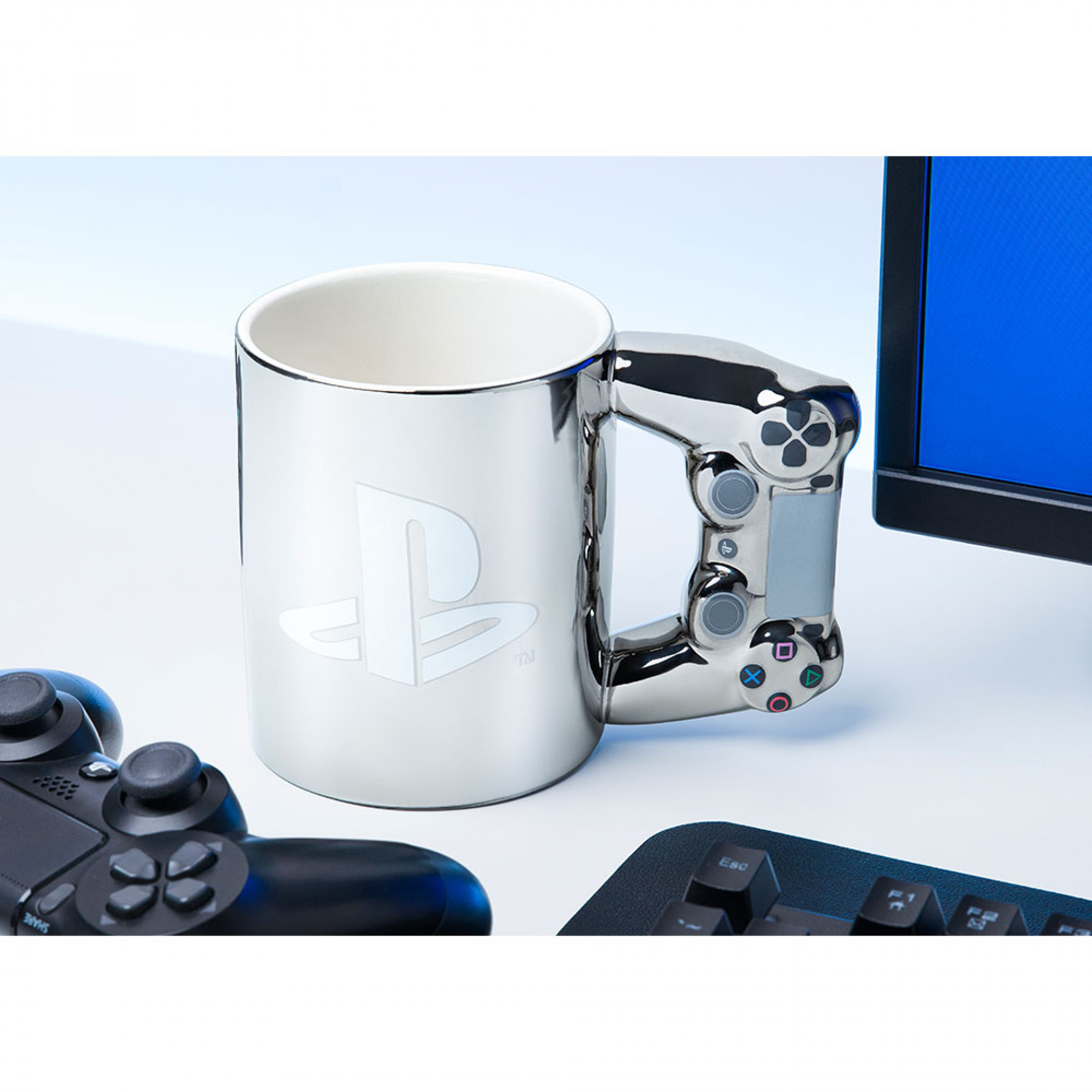 PlayStation 4th Generation Controller Shaped Handle 18oz Ceramic Mug