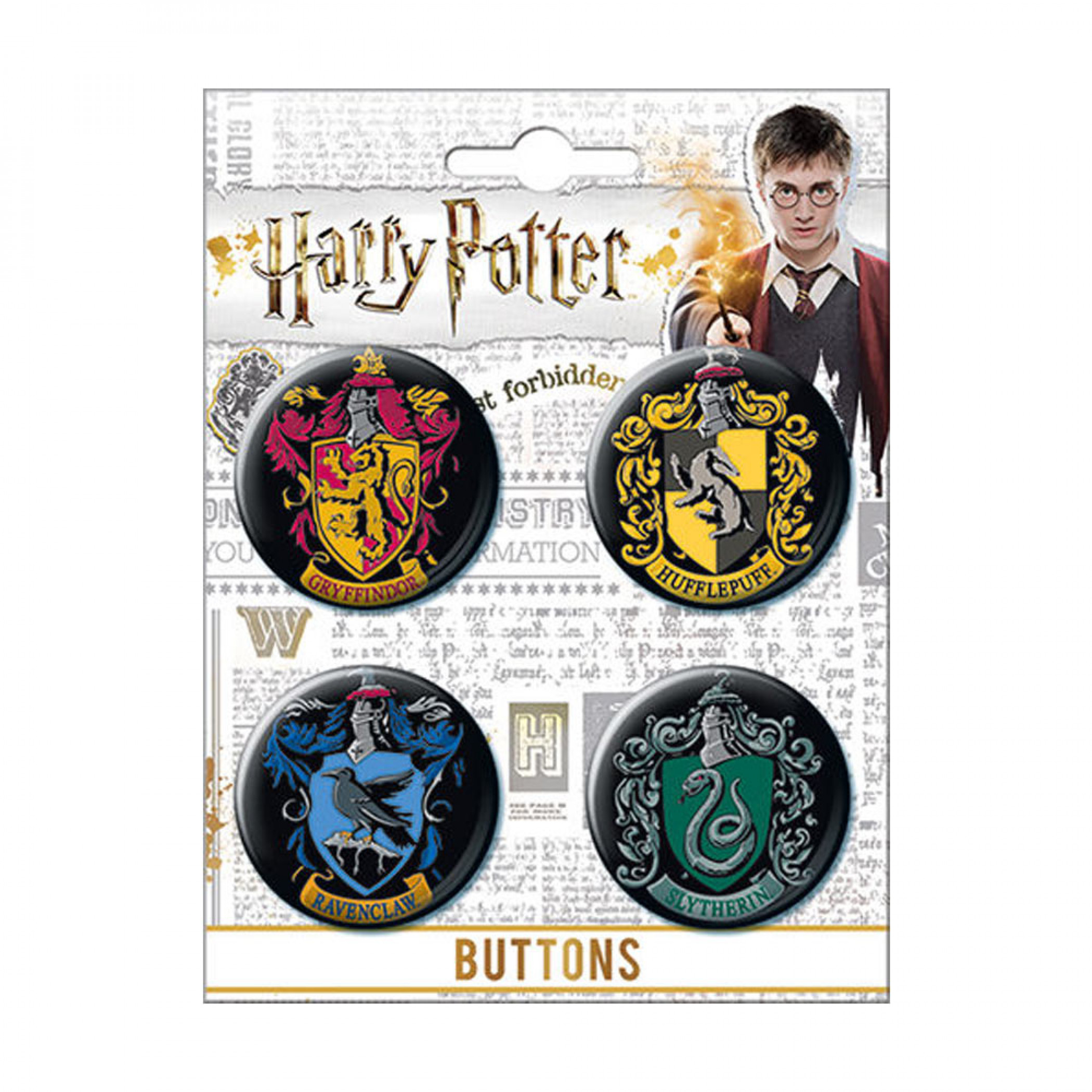 Harry Potter Hogwarts Houses 4-Pack Button Set