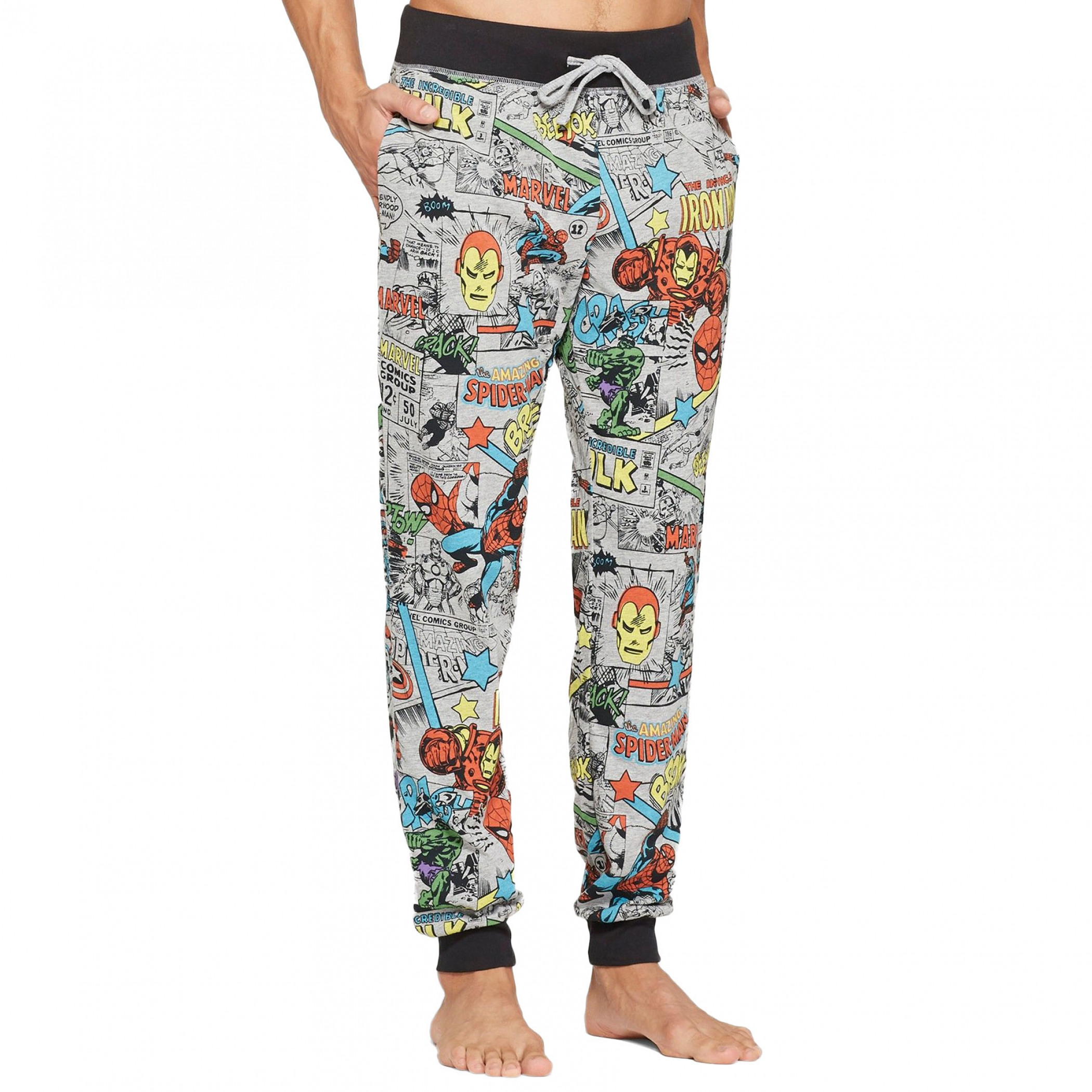 Avengers Classic Characters All Over Print Jogger Style Pants