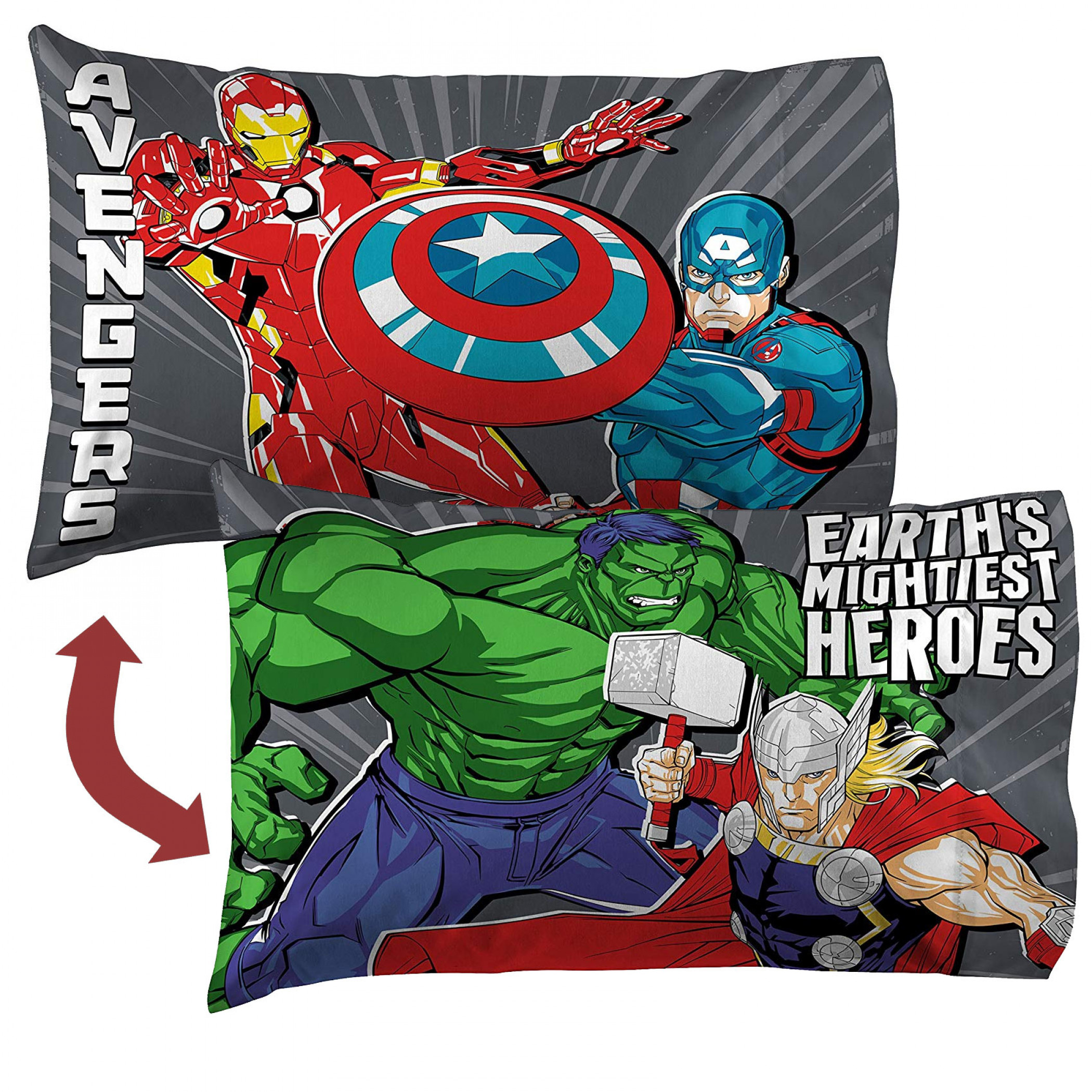 Marvel Avengers Mightiest Heroes Reversible Pillow Case