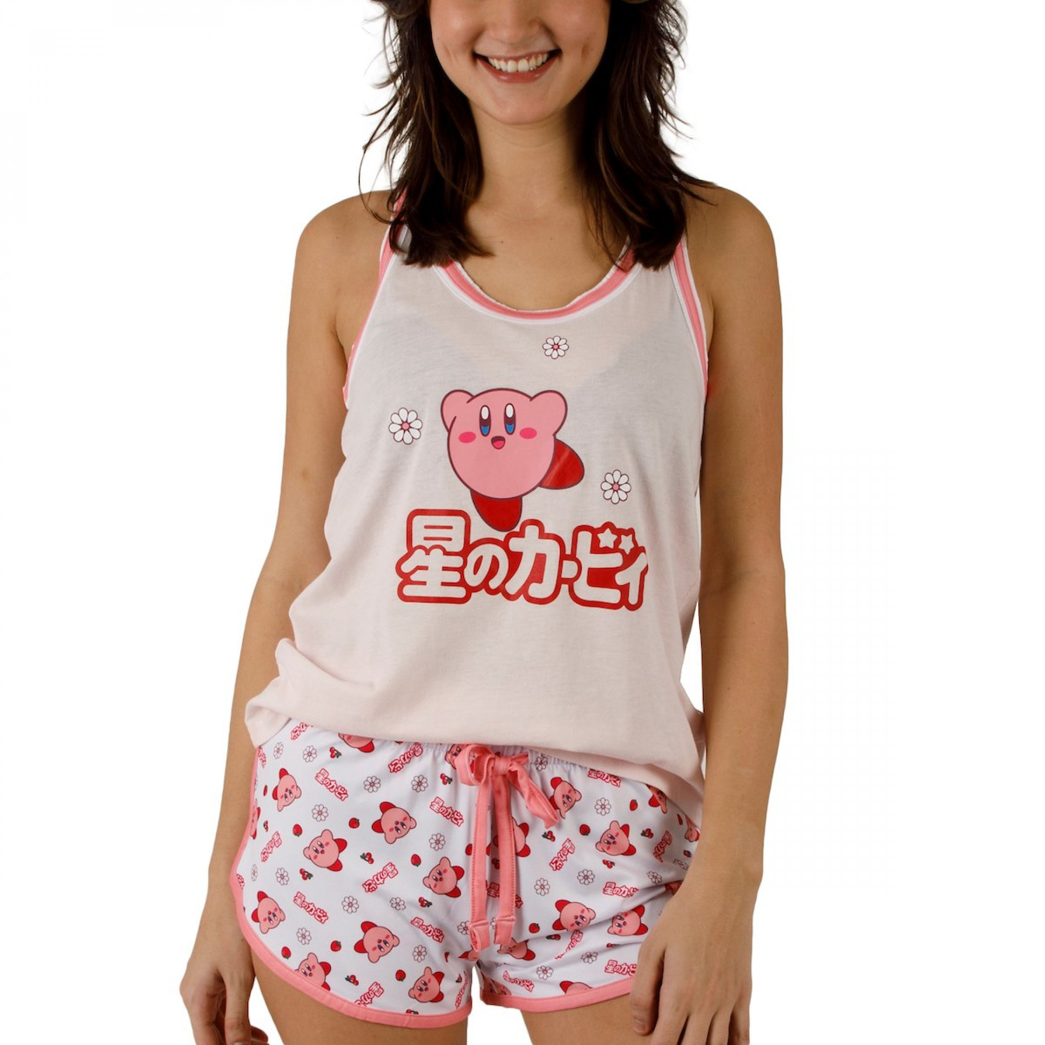 Kirby Floral Junior's Tank Top and Shorts Sleep Set
