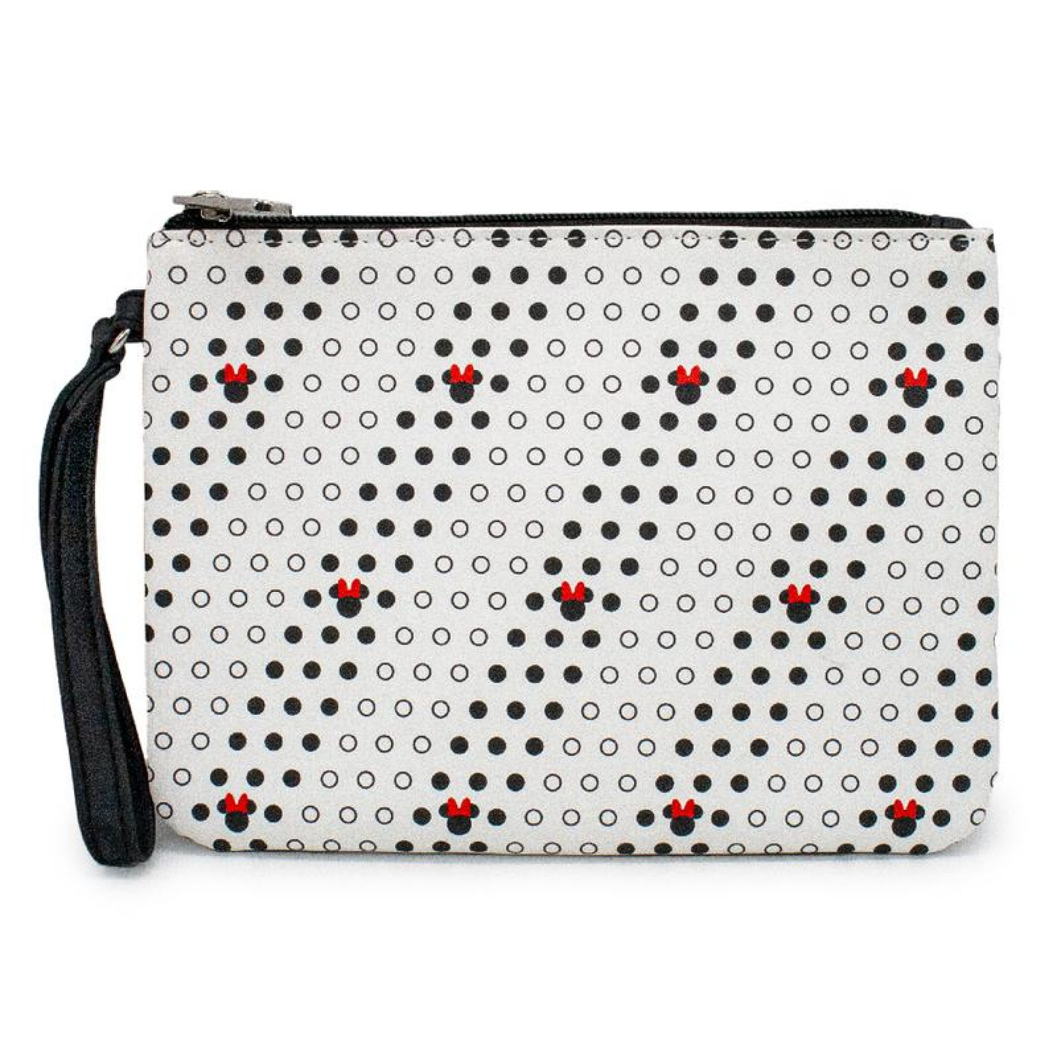 Disney Minnie Mouse Head Icon and Dots AOP Pocket Wristlet Wallet