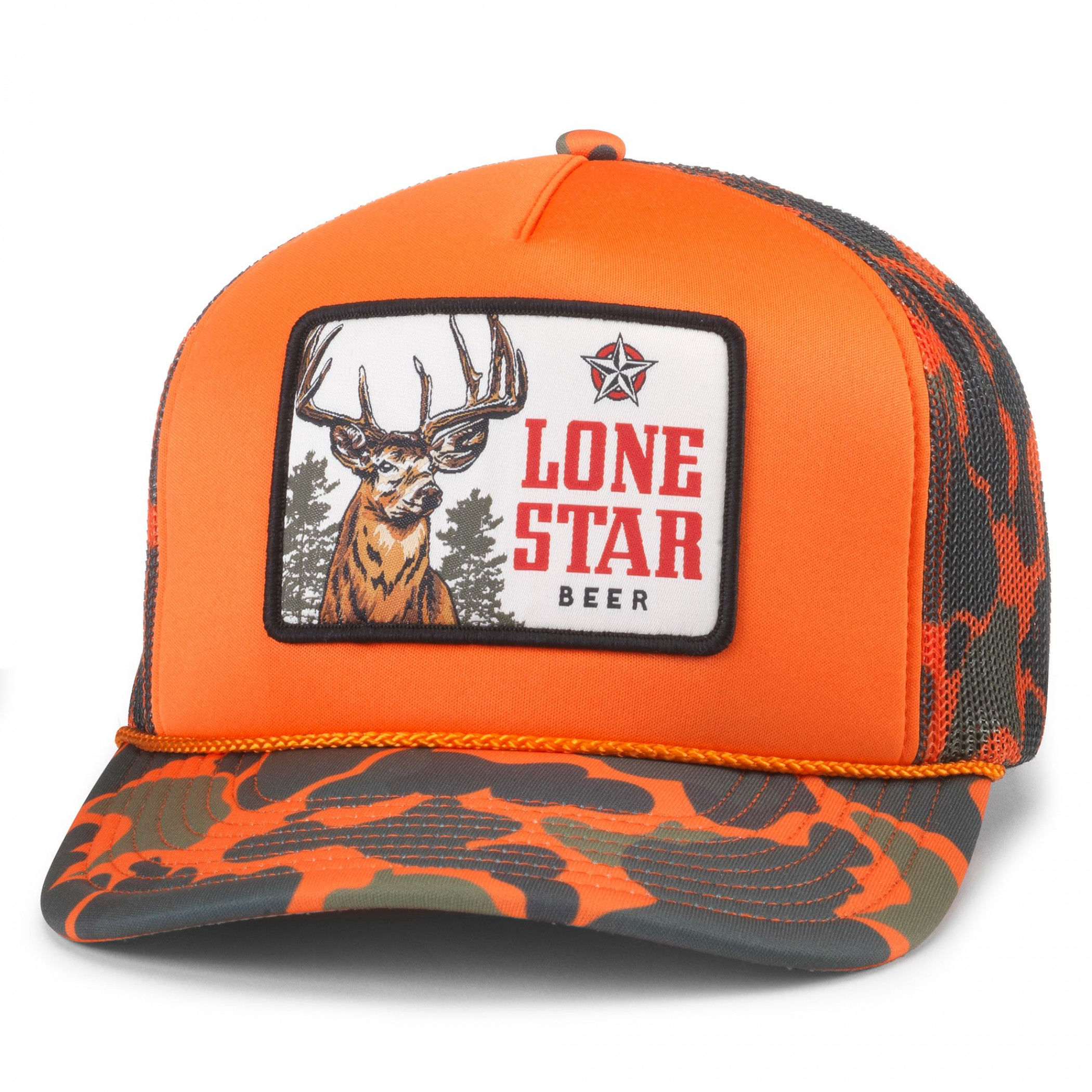 Lone Star Beer Buck Deer Camo Trucker Hat