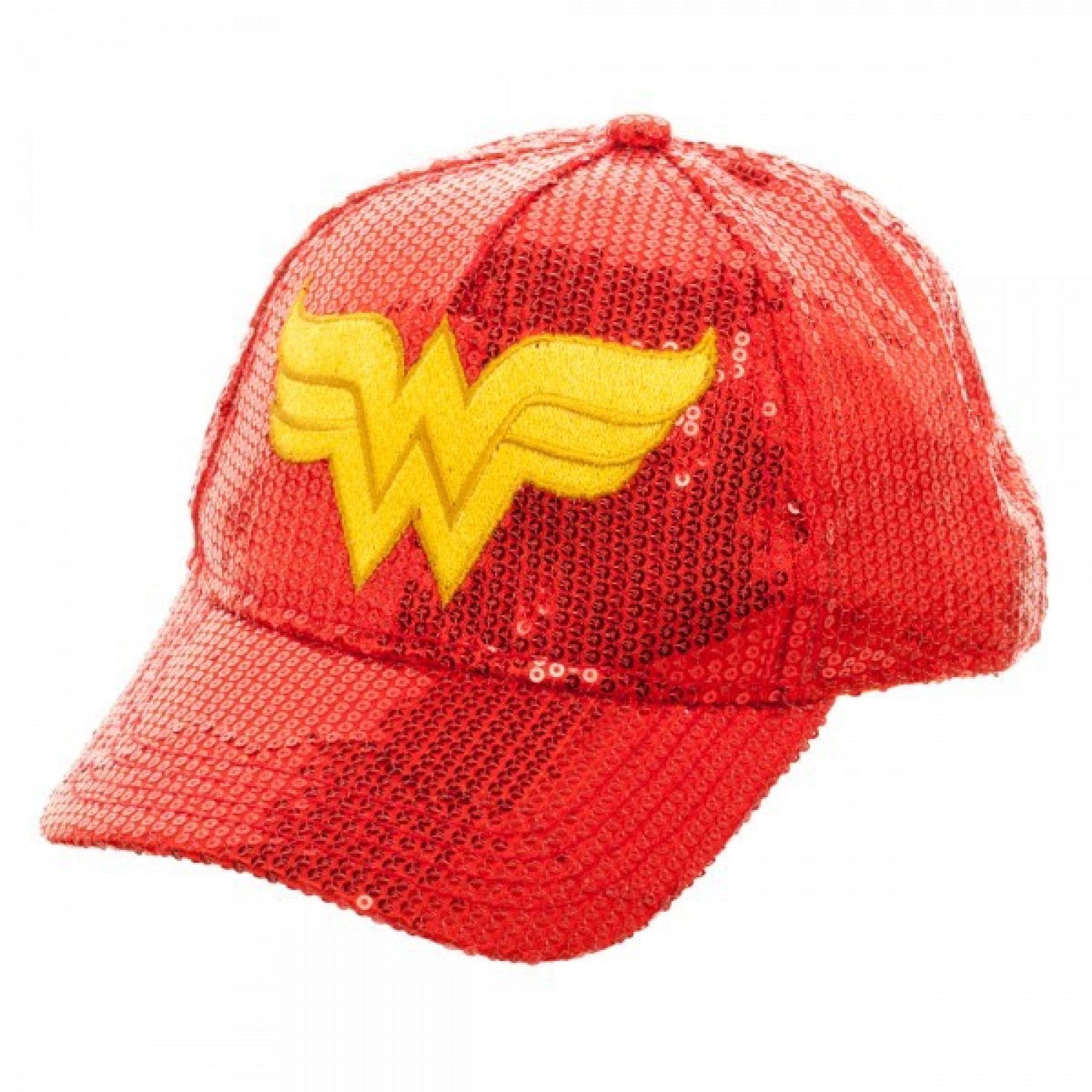 DC Comics Youth Girls Wonder Woman Red Sequin Adjustable Baseball Hat