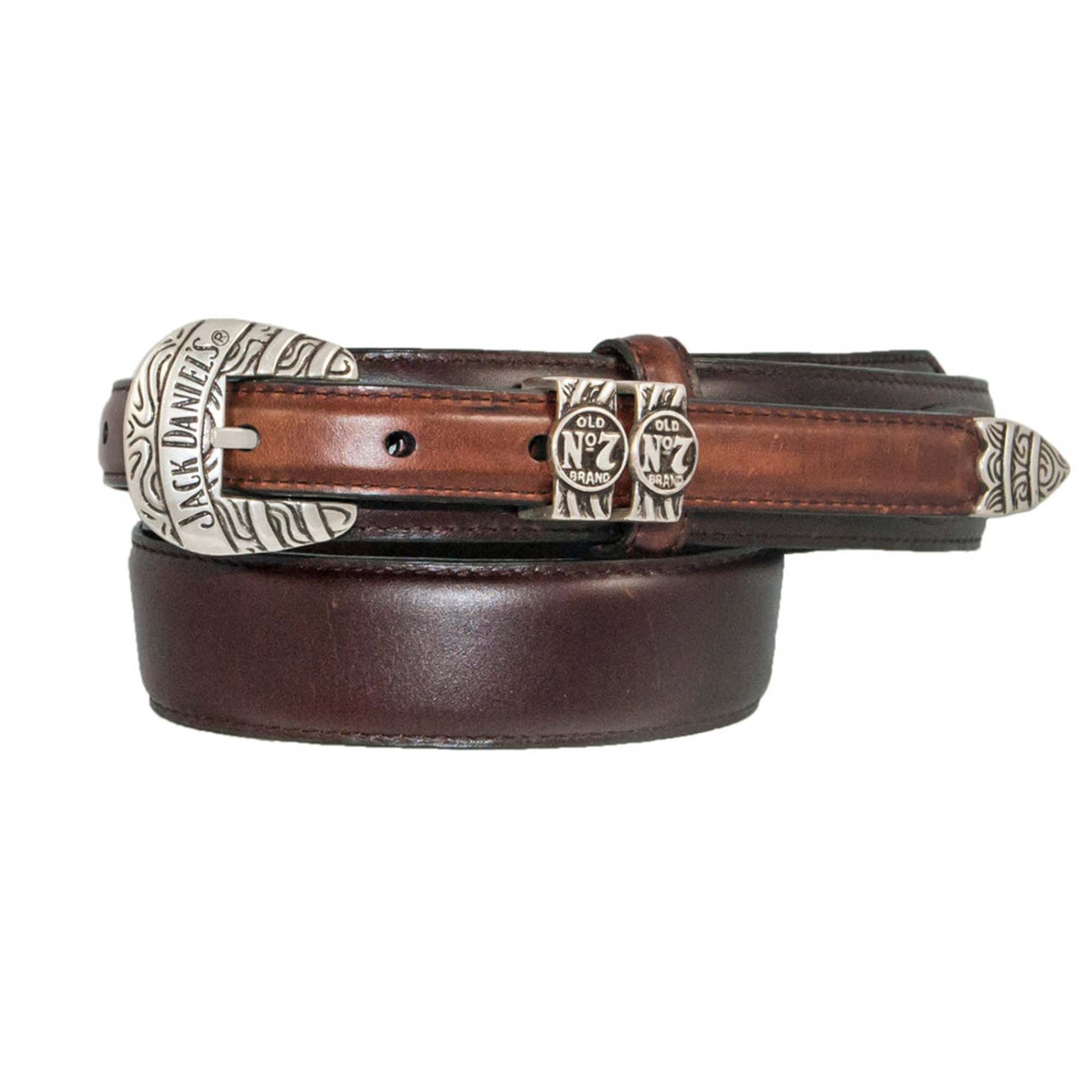 Jack Daniel's Full Grain Ranger Belt with 4-Piece Buckle Set