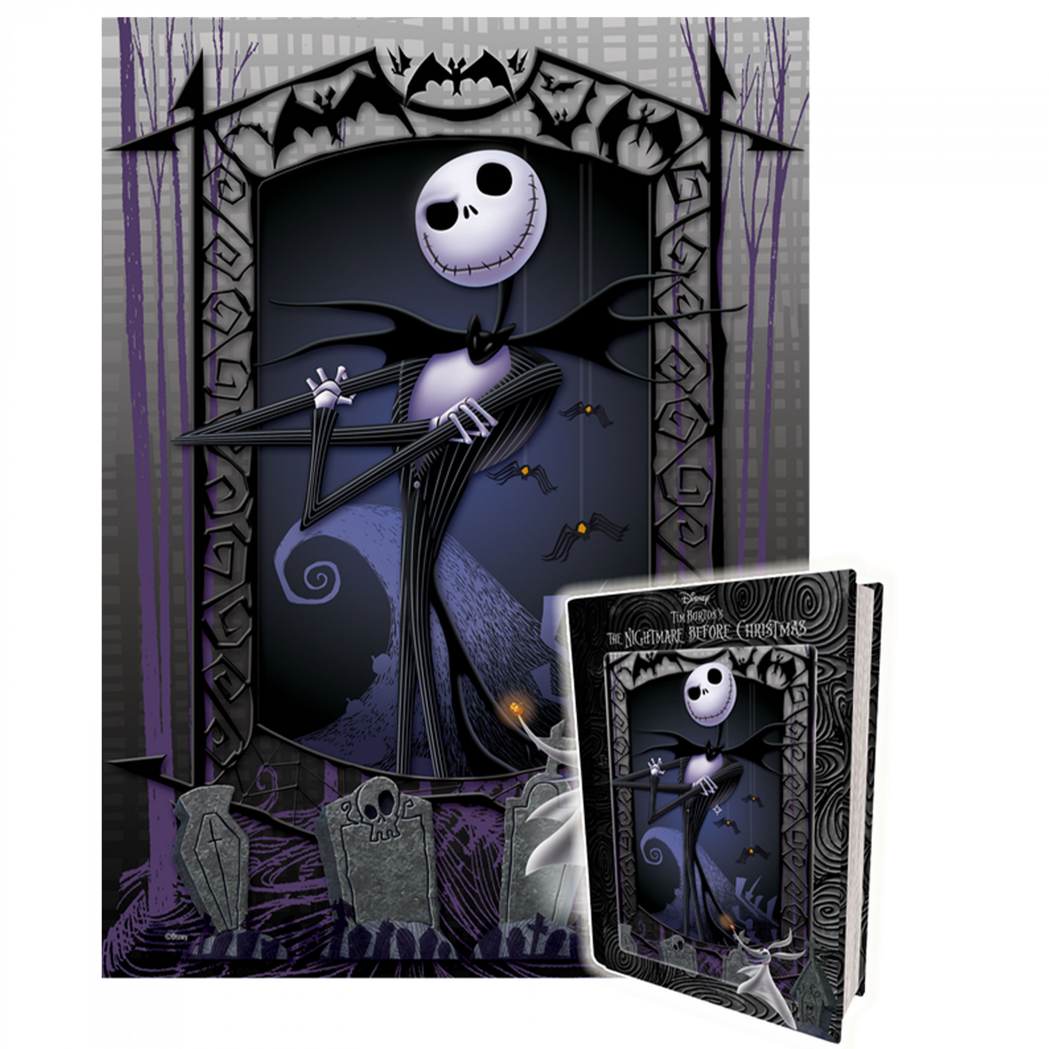 The Nightmare Before Christmas Jack Skellington 3D Lenticular 300pc Jigsaw Puzzle in Collectors Book