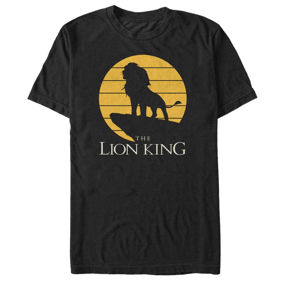Disney Lion King Simba Rock Silhouette Black T-Shirt