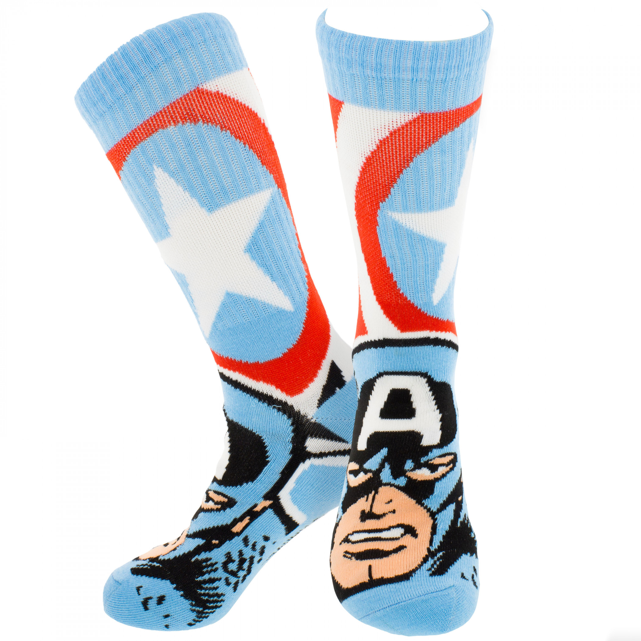 Captain America Shield Emblem Crew Socks