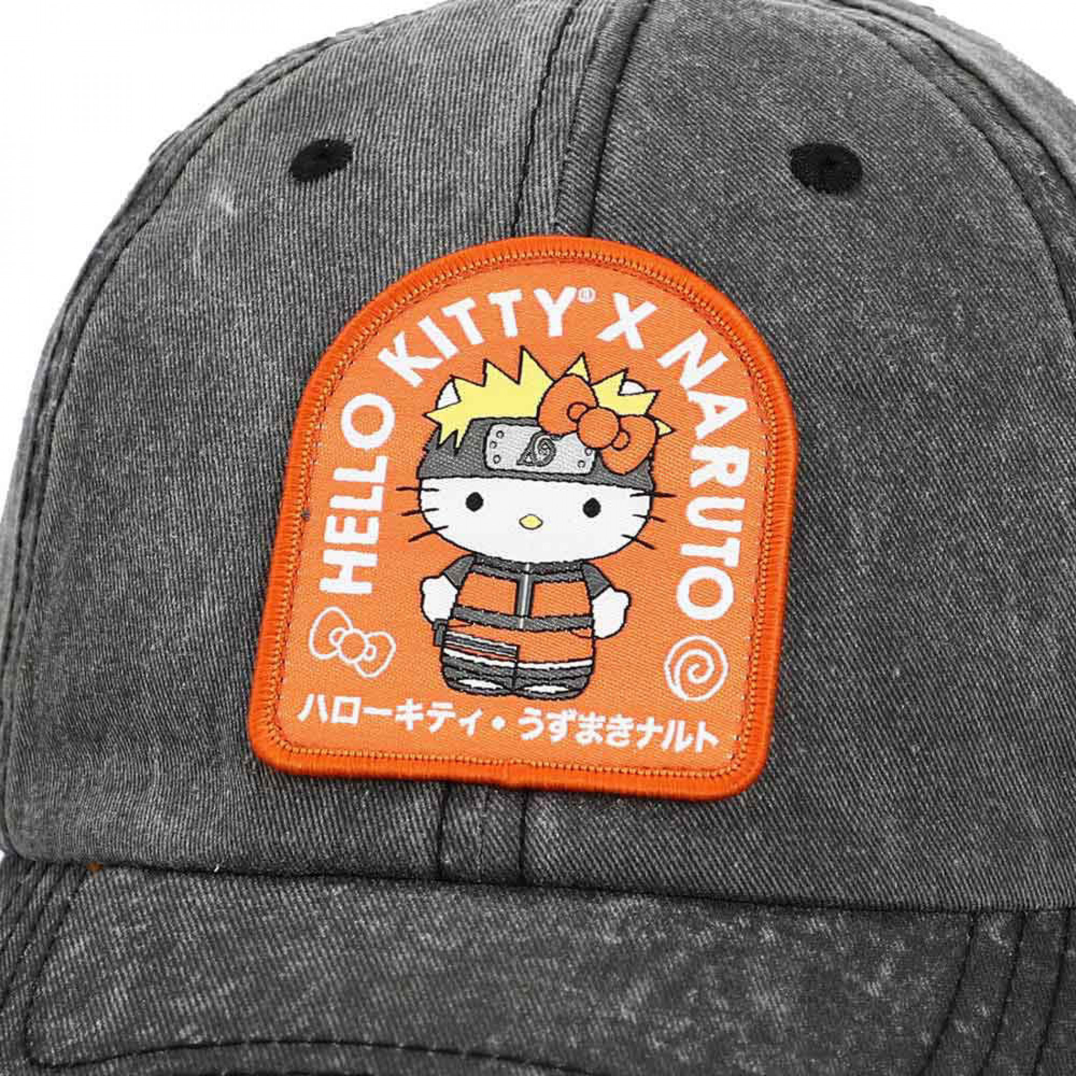 Hello Kitty Sanrio X Naruto Embroidered Patch Strapback Hat