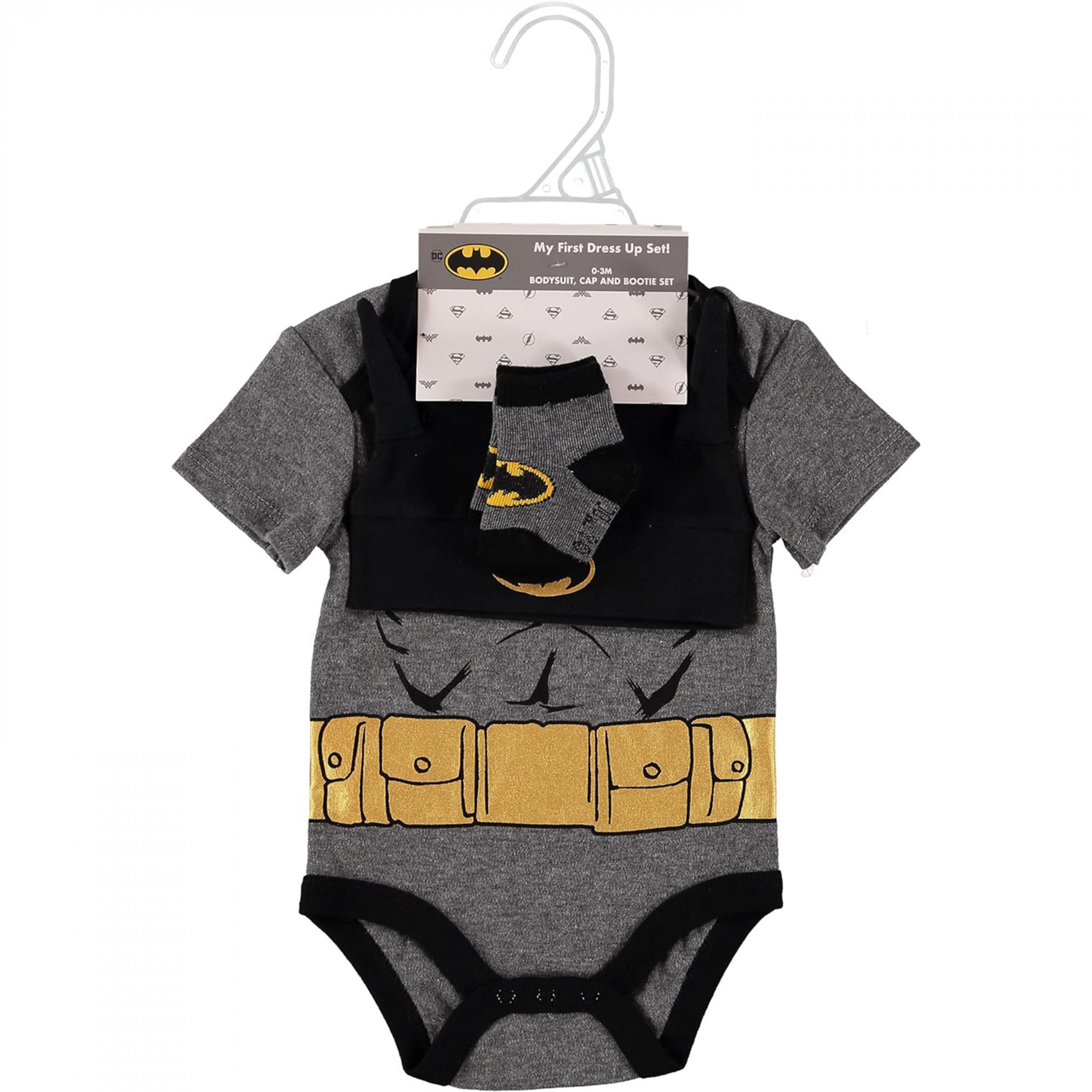 Batman Armor 3-Piece Bodysuit Cap and Socks Set