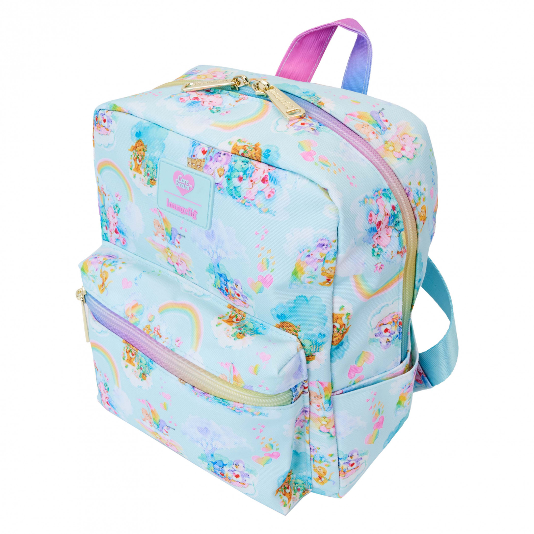 Care Bears Clouds All Over Print Square Mini Backpack By Loungefly