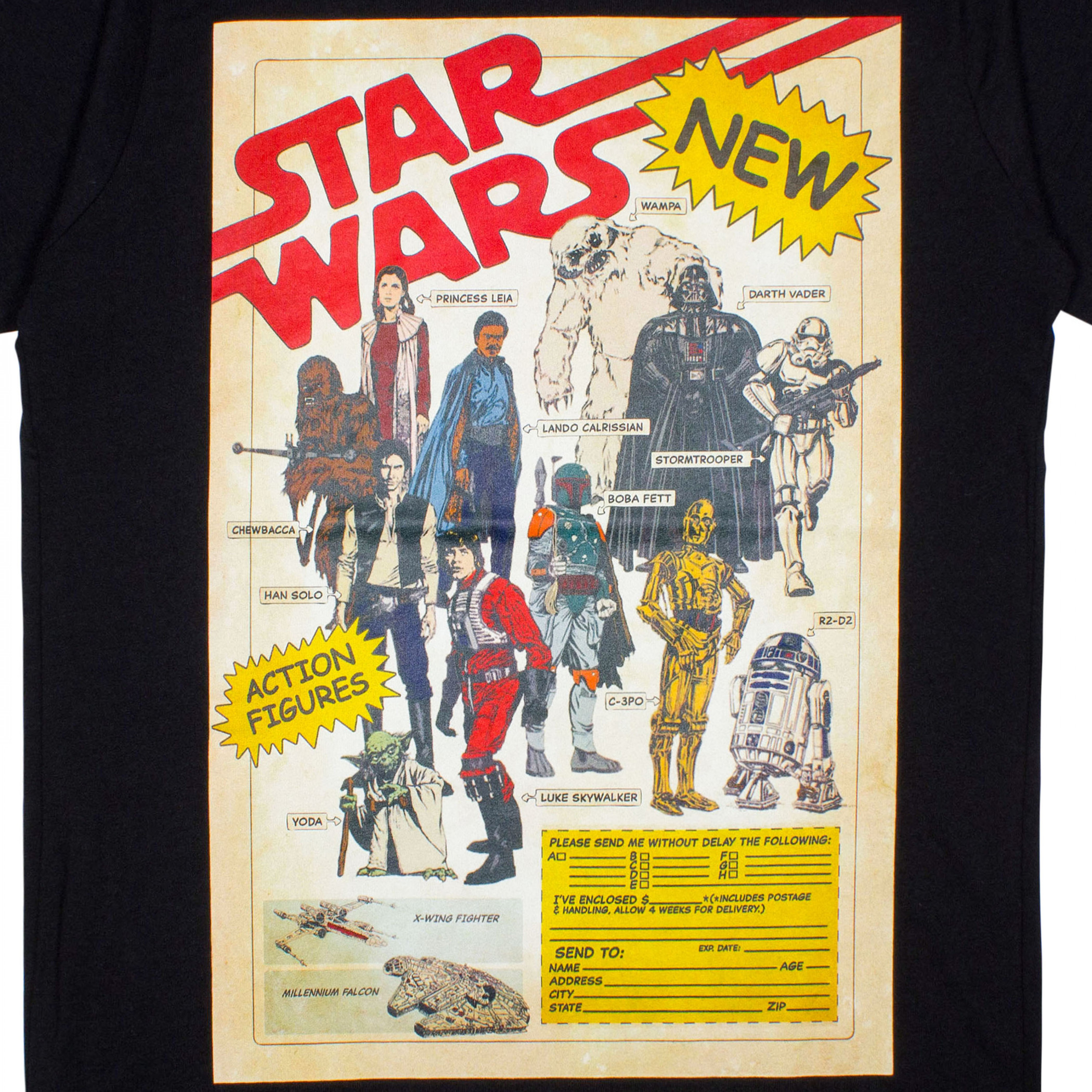 Star Wars Retro Action Figure Wishlist T-Shirt