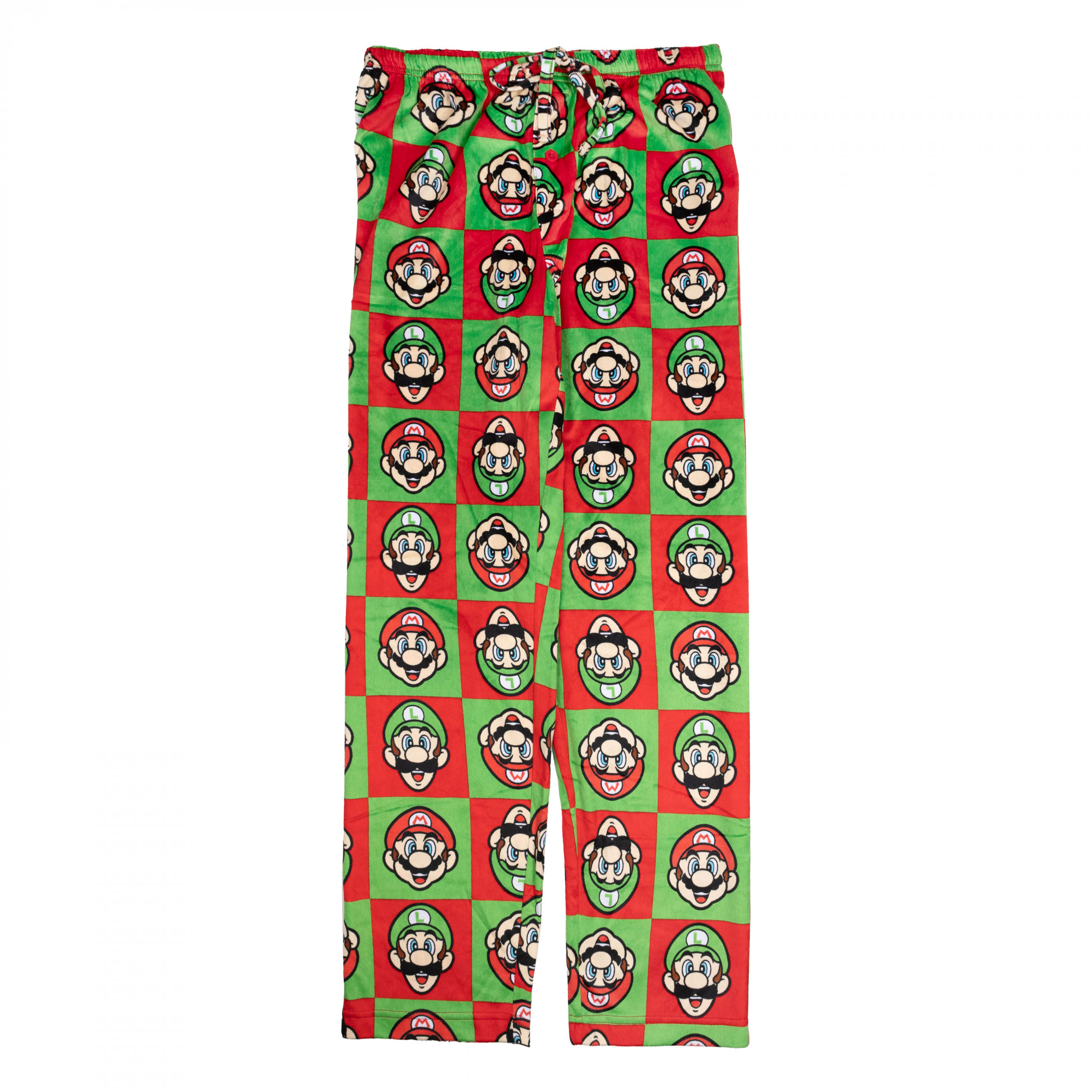 Super Mario Bros. Mario and Luigi Checkered Sleep Pants