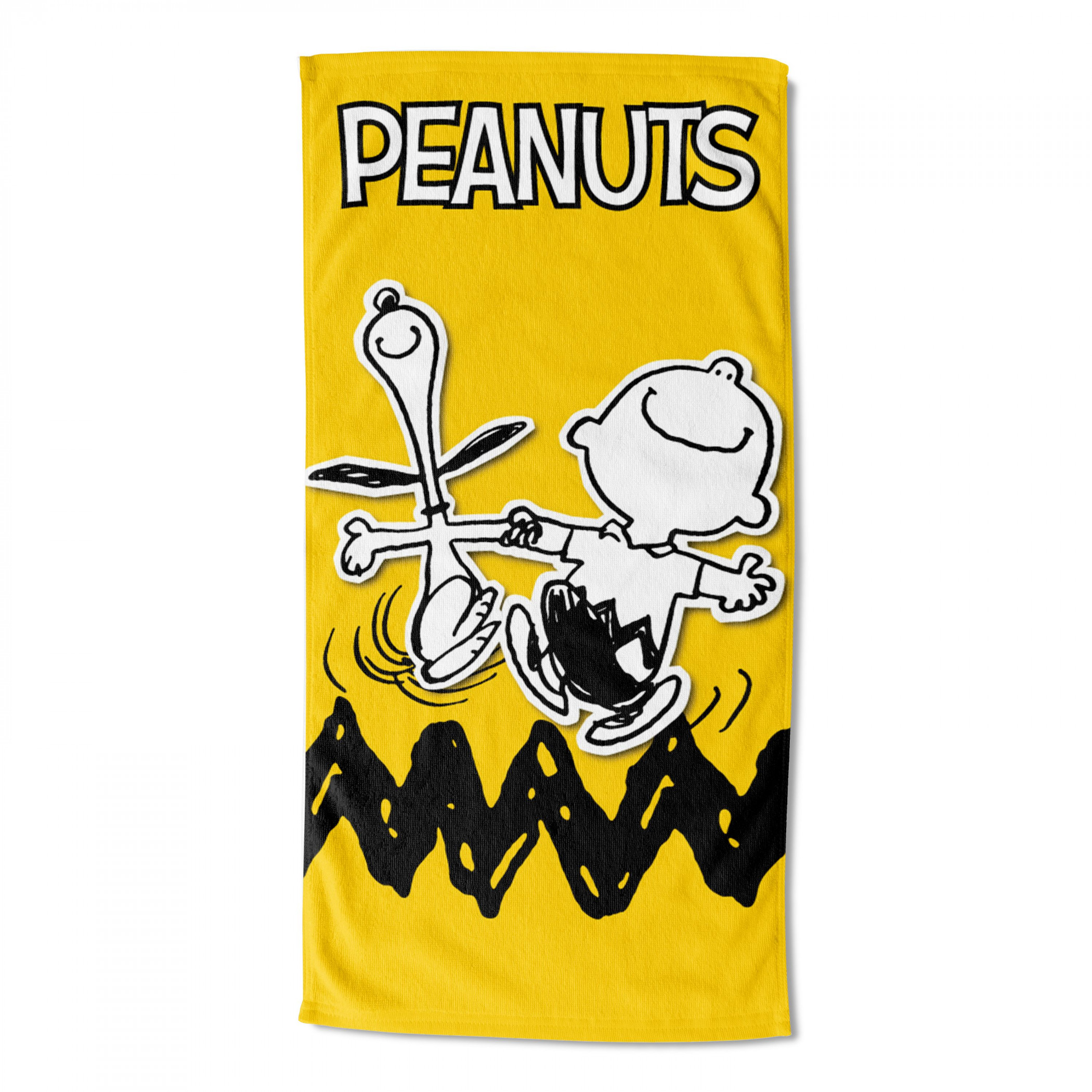 Peanuts Charlie Brown and Snoopy Dancing Stripe 30"x60" Beach Towel