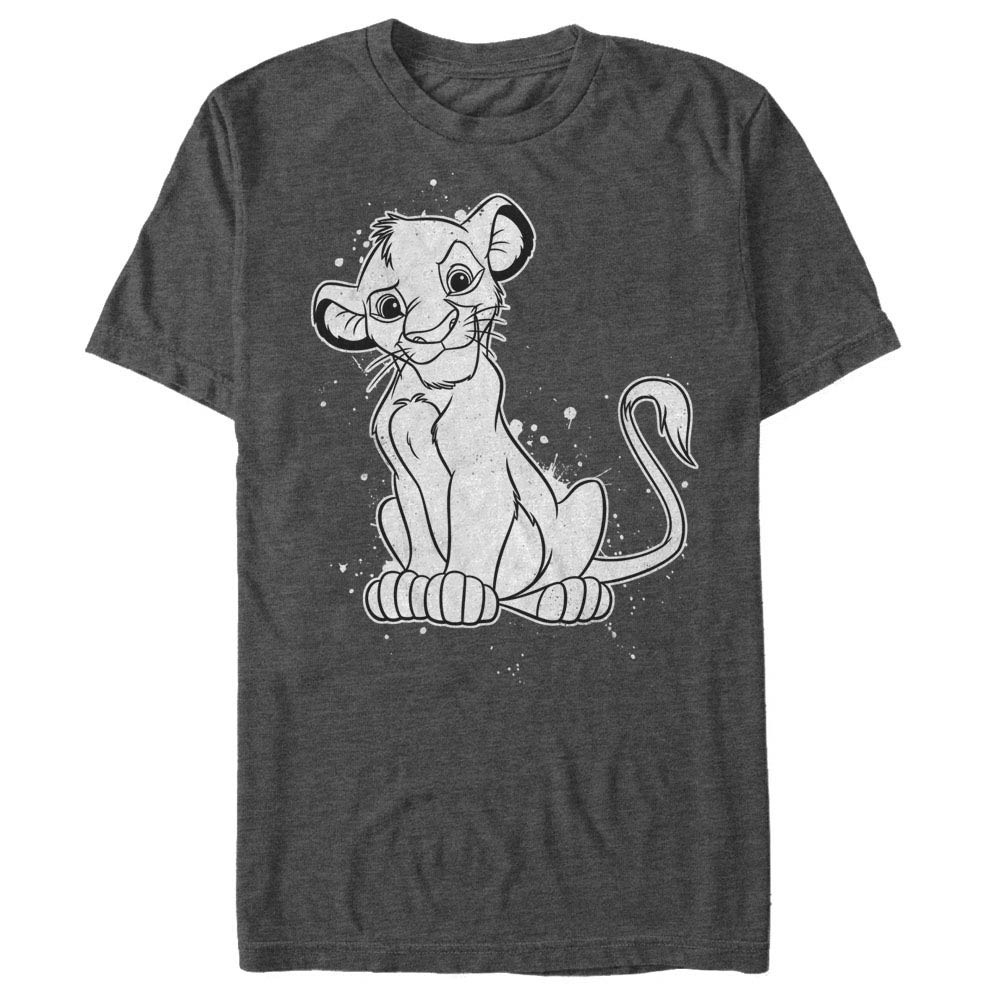 Disney Lion King Simba Splatter Gray T-Shirt