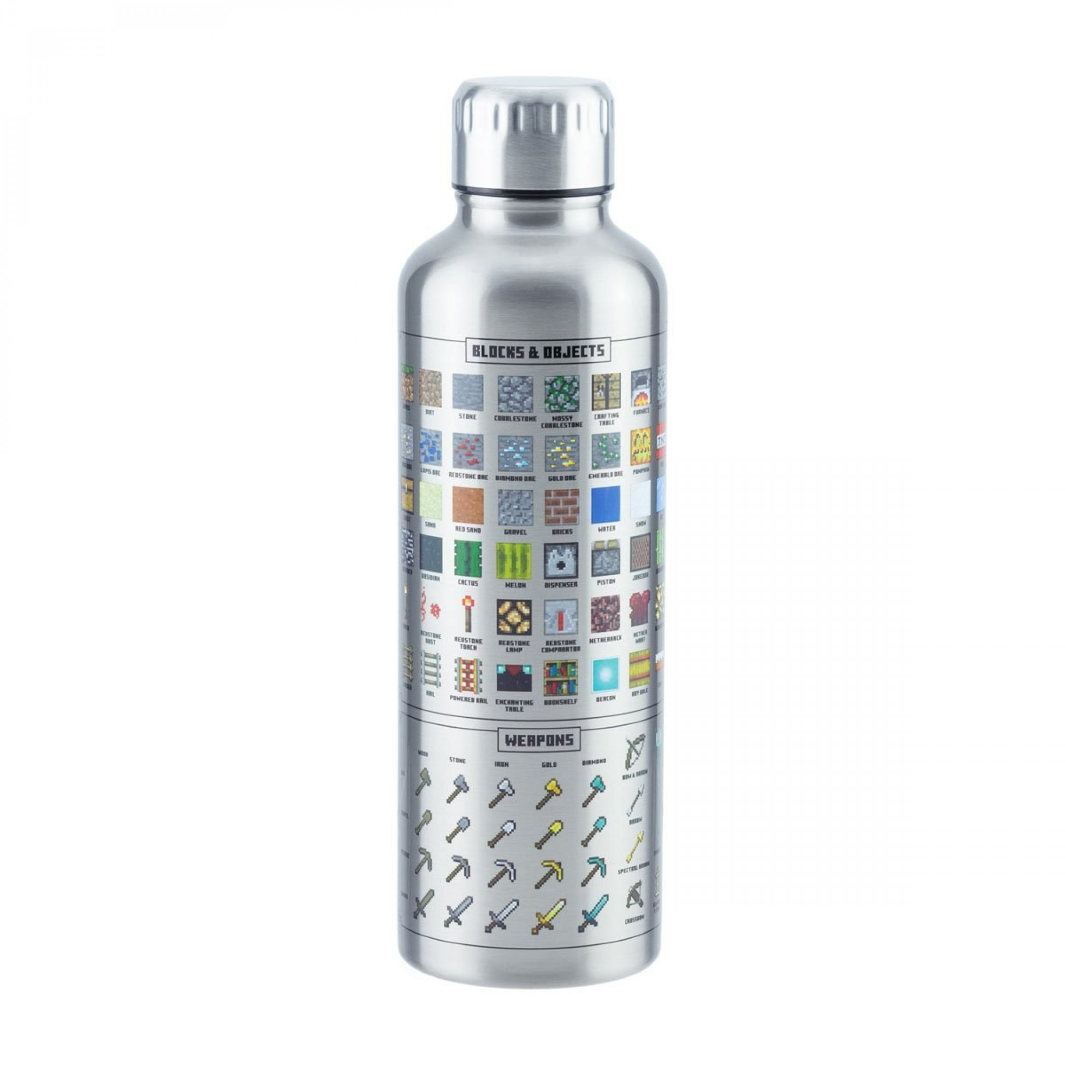 Minecraft Blocks and Items Stainless Steel 17oz Water Bottle
