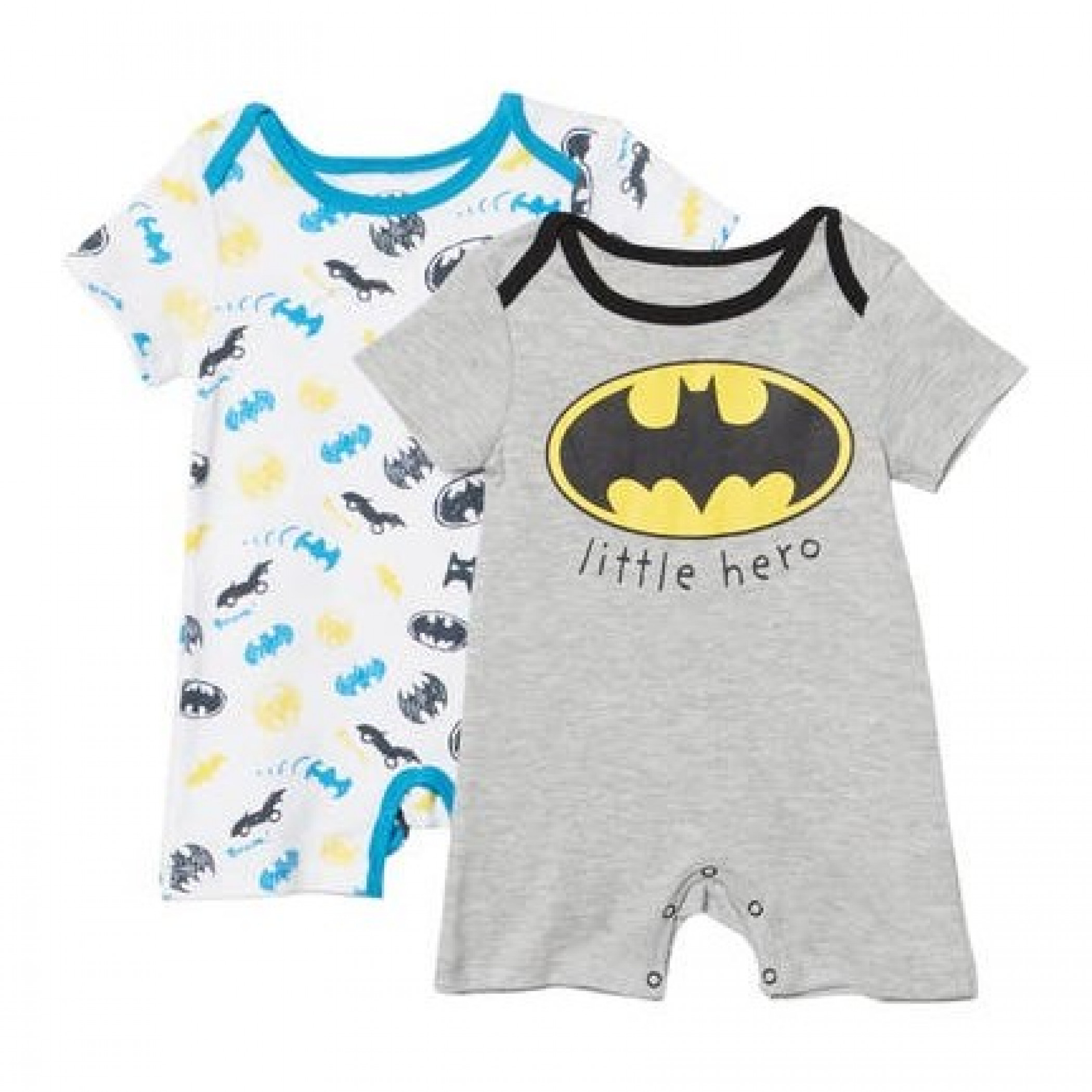 Batman Little Hero and Symbols Infant 2-Pack Romper Bodysuit Set