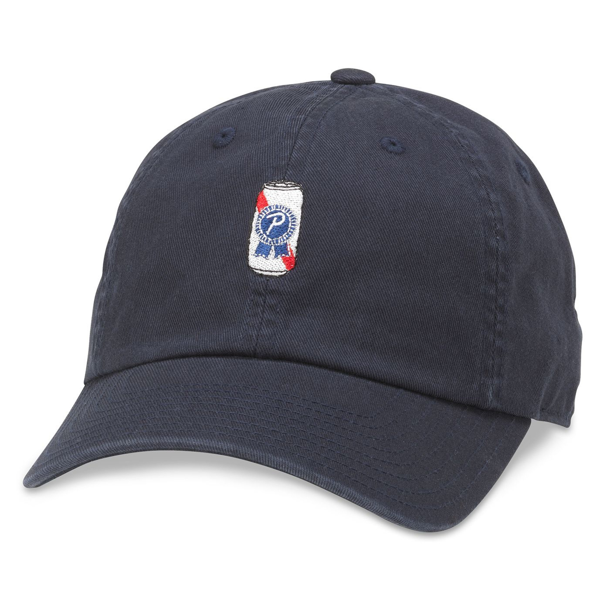 Pabst Blue Ribbon Beer Can Emoji Embroidered Logo Adjustable Hat