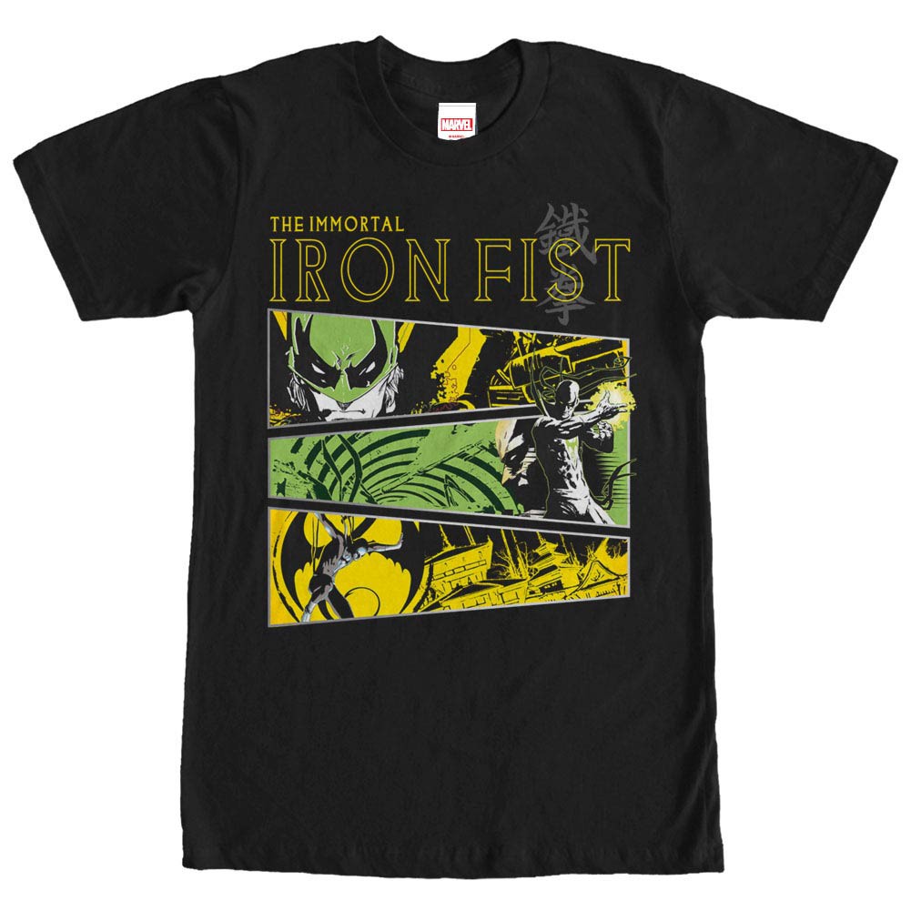 Marvel Teams Iron Tri Black Mens T-Shirt