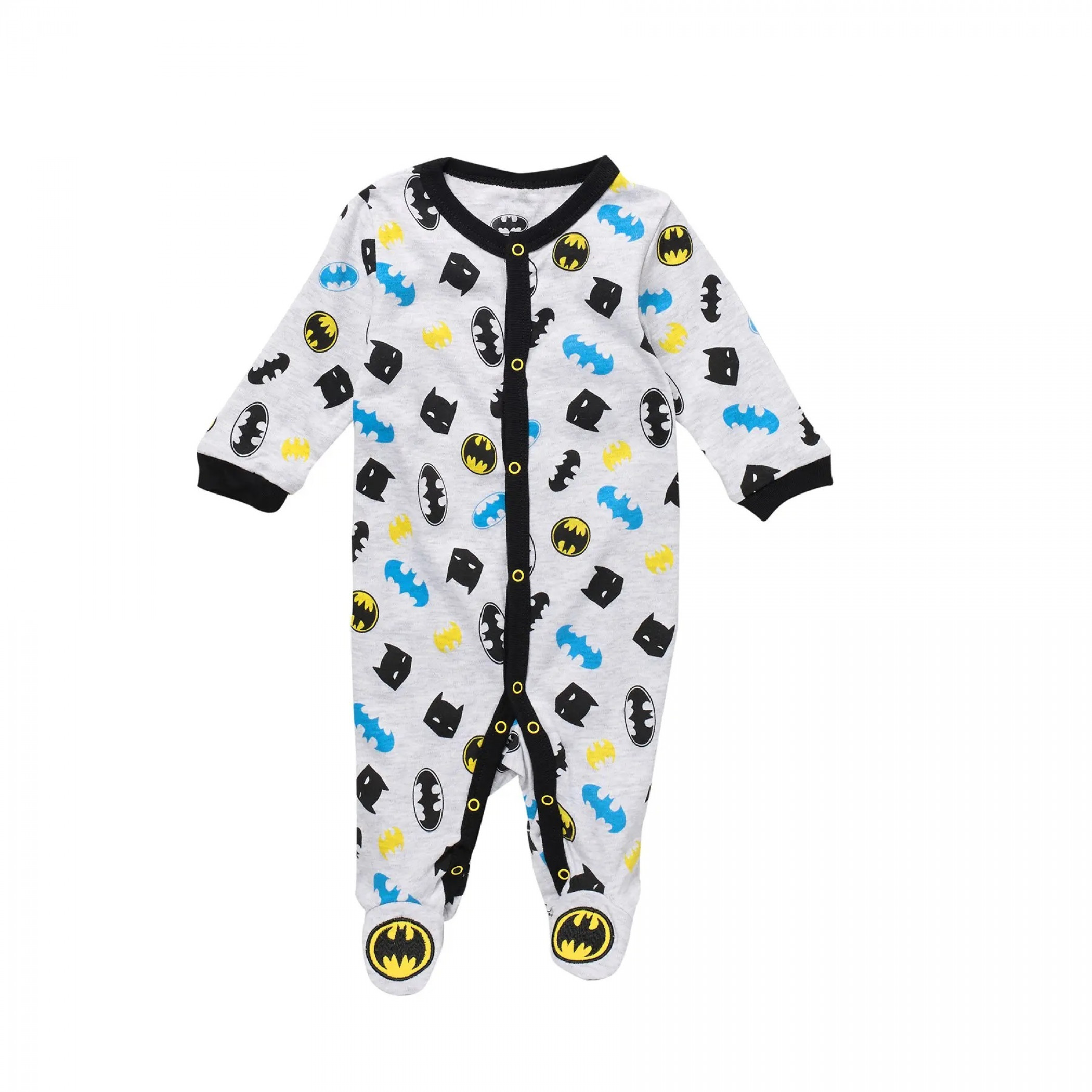 Batman Symbols and Mask All Over Print Infant Snapsuit