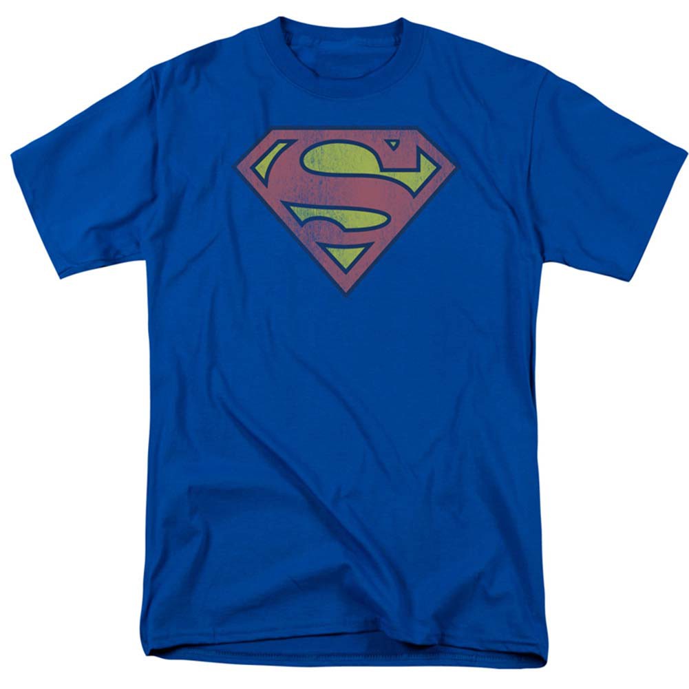 Superman Retro Distressed Logo Men's Tshirt