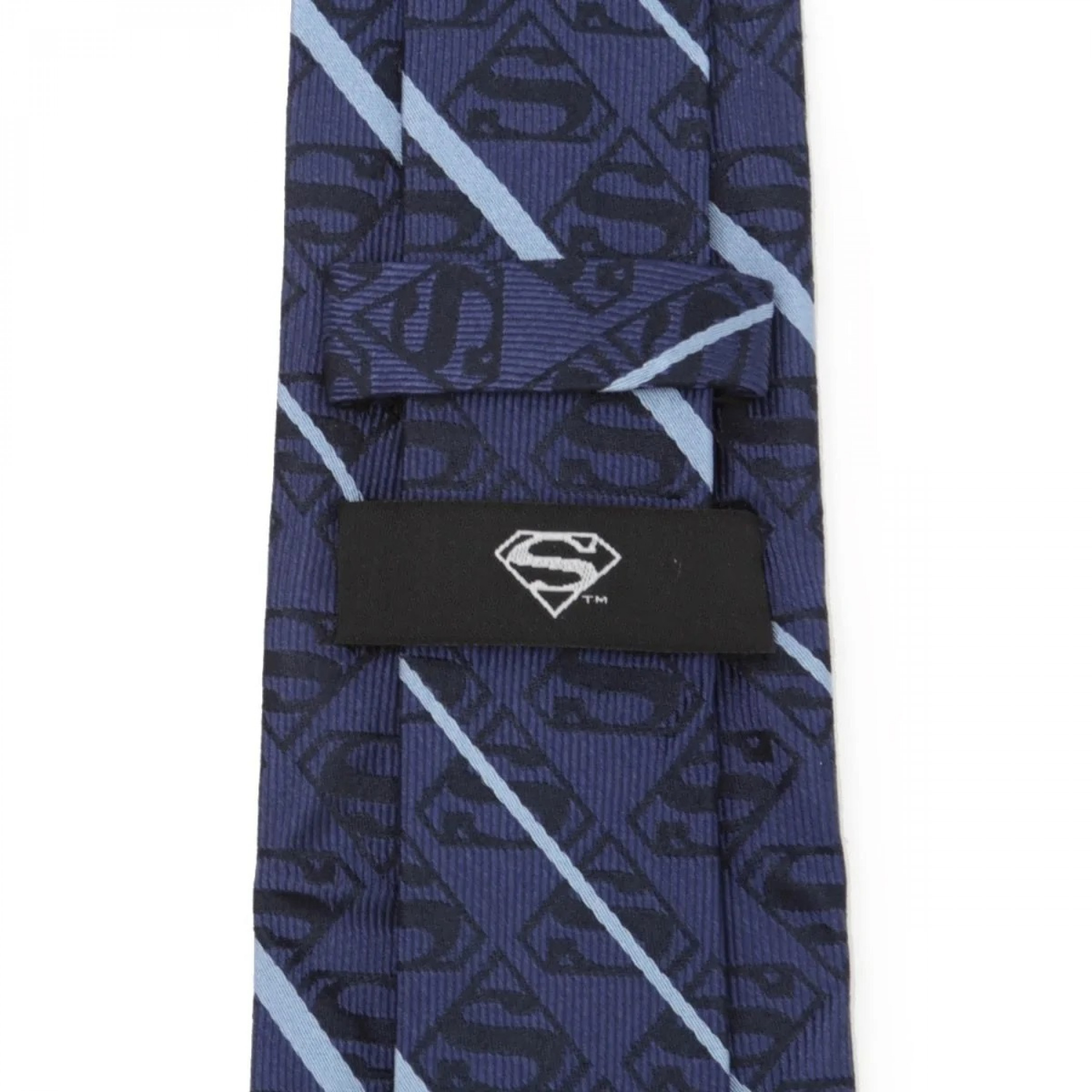 Superman DC Comics Symbol All Over Stripe Silk Tie