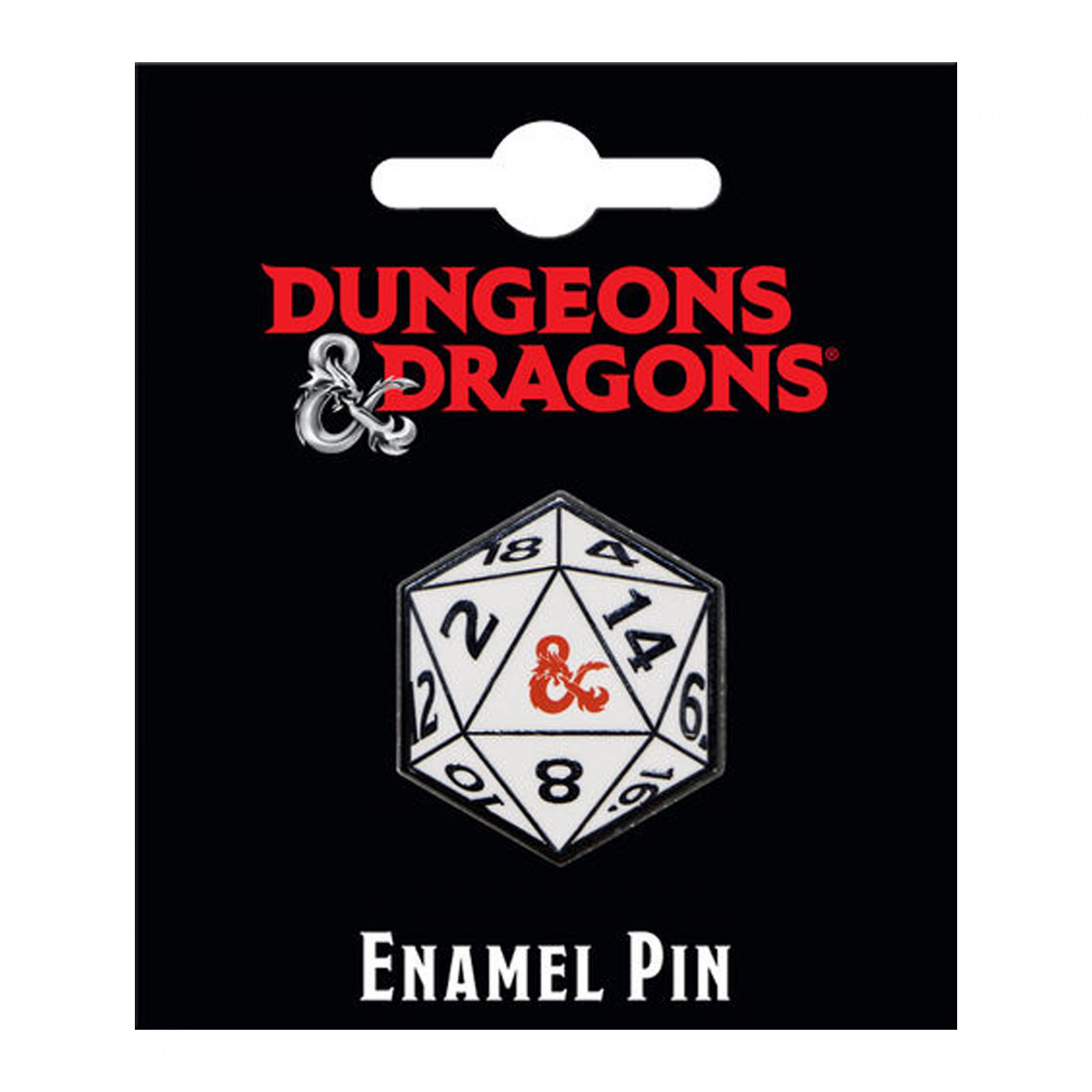 Dungeons & Dragons 20 Sided Die Enamel Pin