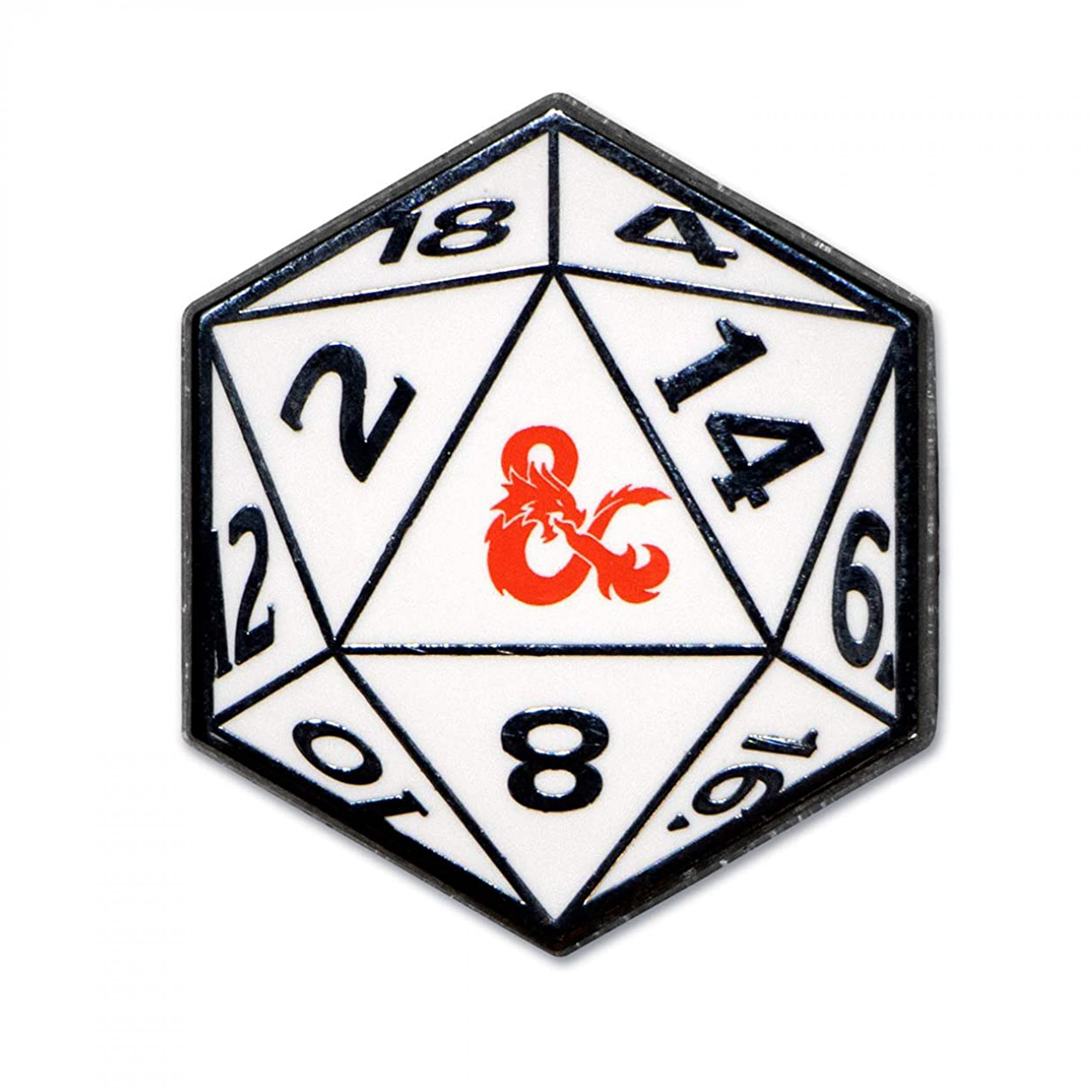 Dungeons & Dragons 20 Sided Die Enamel Pin