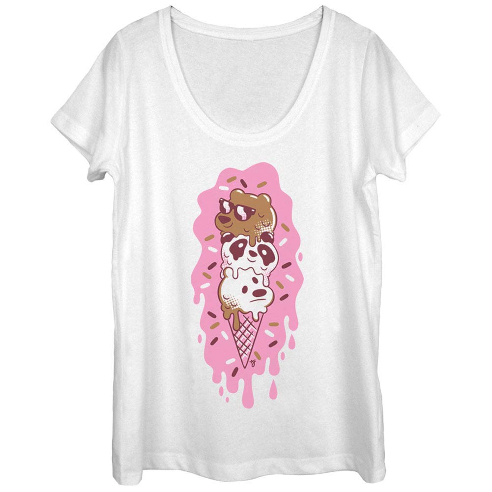 We Bare Bears Pink Ice Cream White T-Shirt
