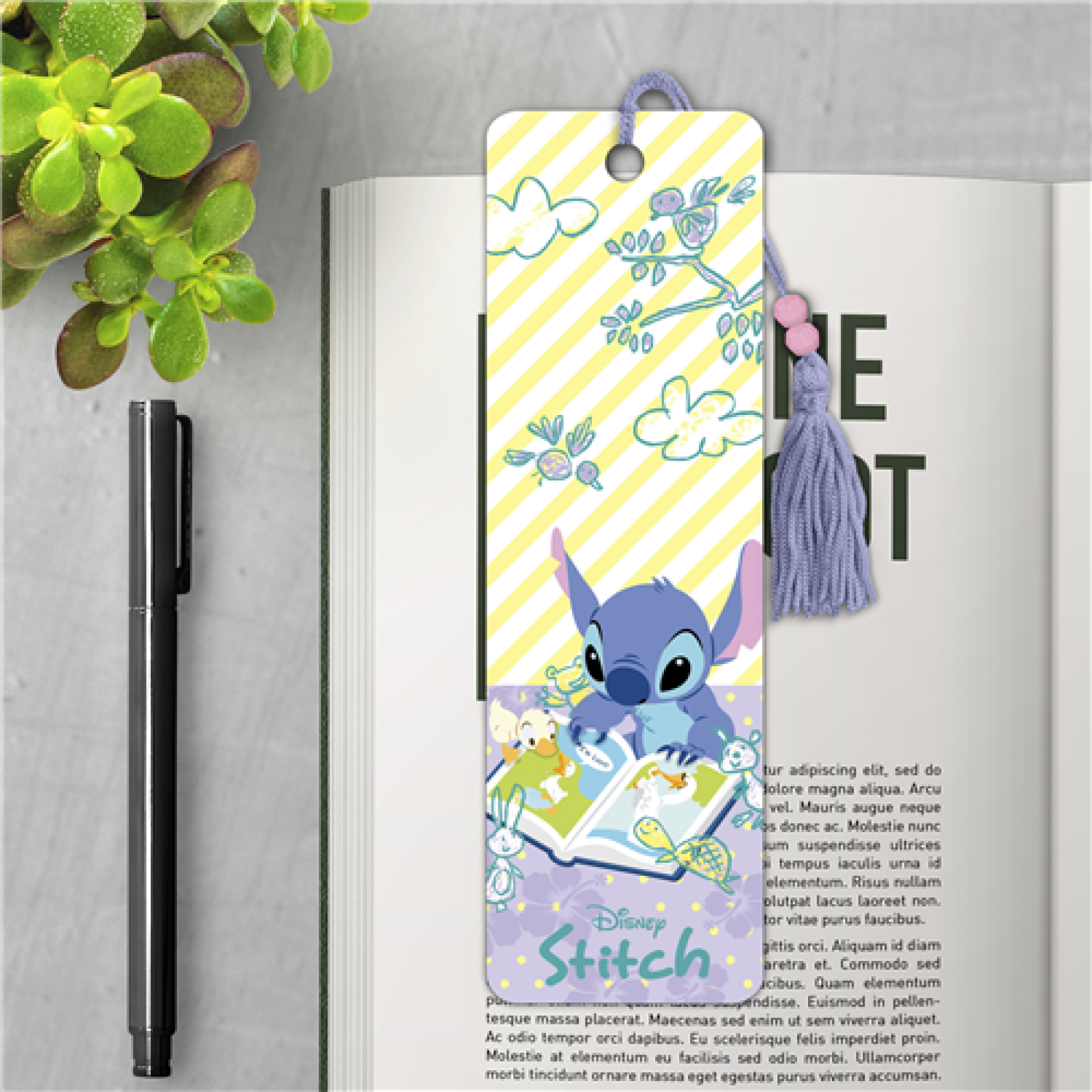 Lilo & Stitch Reading with Ducks Premier Bookmark