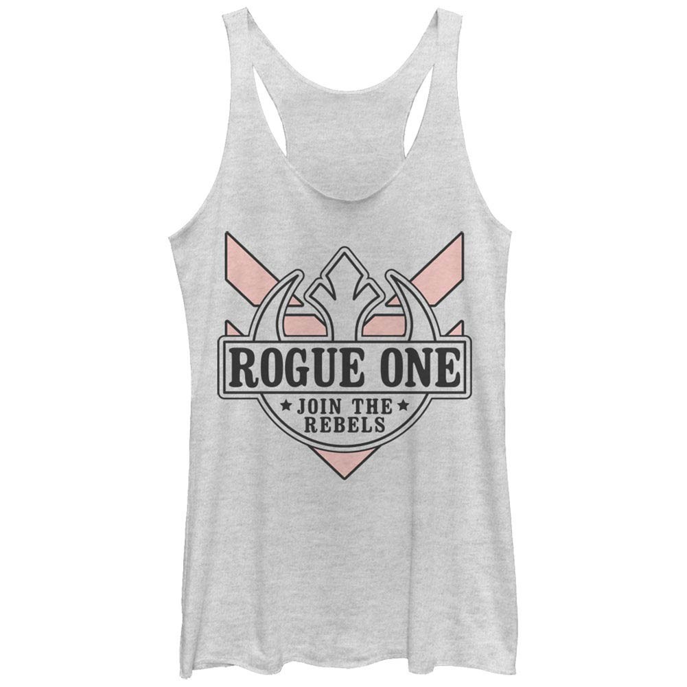Star Wars Rogue One Join The Rebels White Juniors Racerback Tank Top