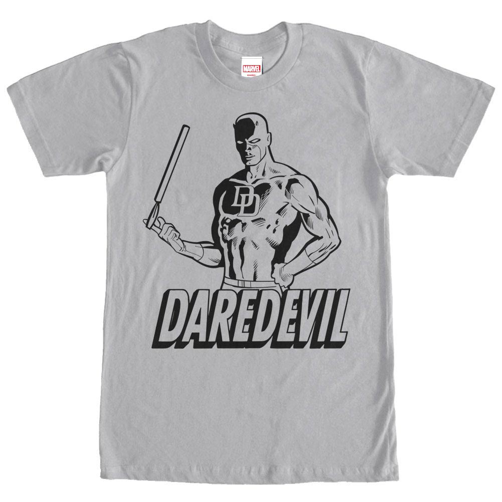 Daredevil Outline Gray Mens T-Shirt