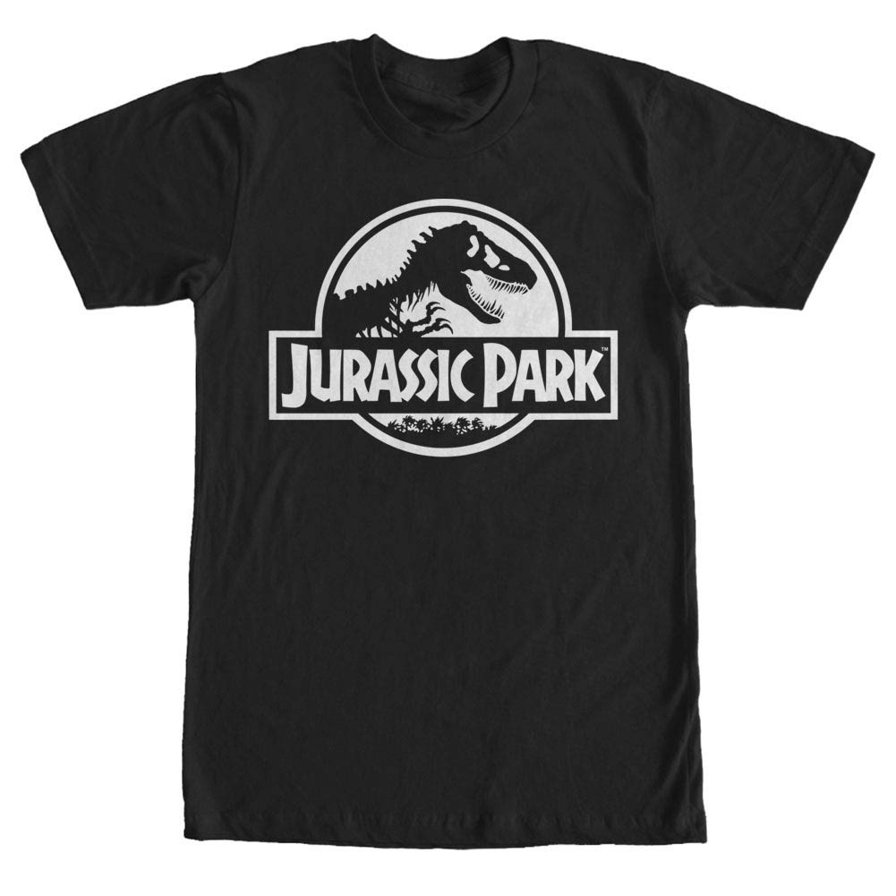 Jurassic Park Black Logo Black T-Shirt