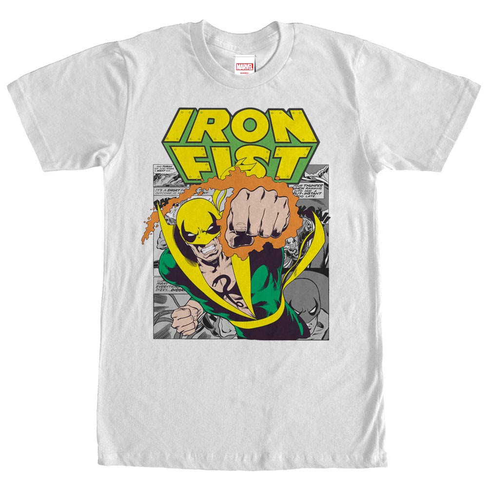 Marvel Teams Iron Punch White Mens T-Shirt