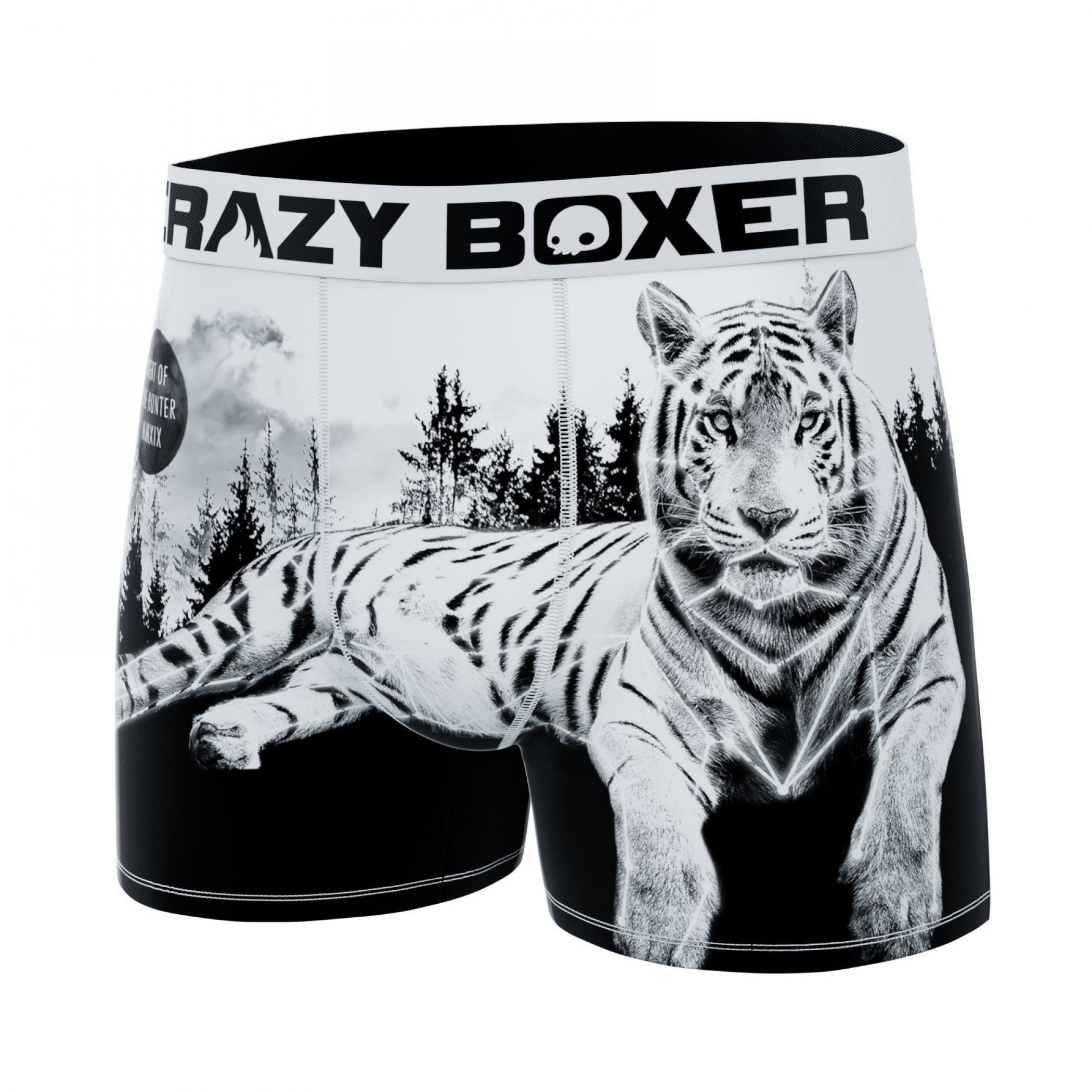 Black and White Tiger Men's Underwear Boxer Briefs