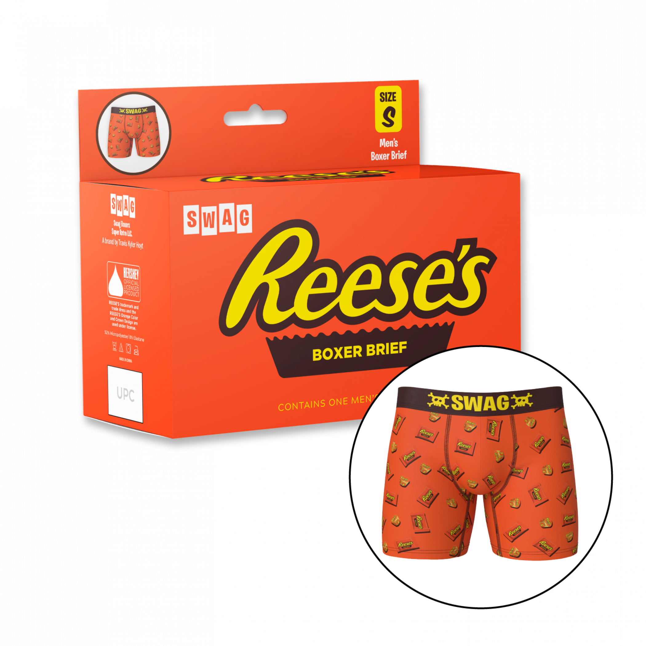 Reese's Peanut Butter Cups SWAG Boxer Briefs with Novelty Packaging