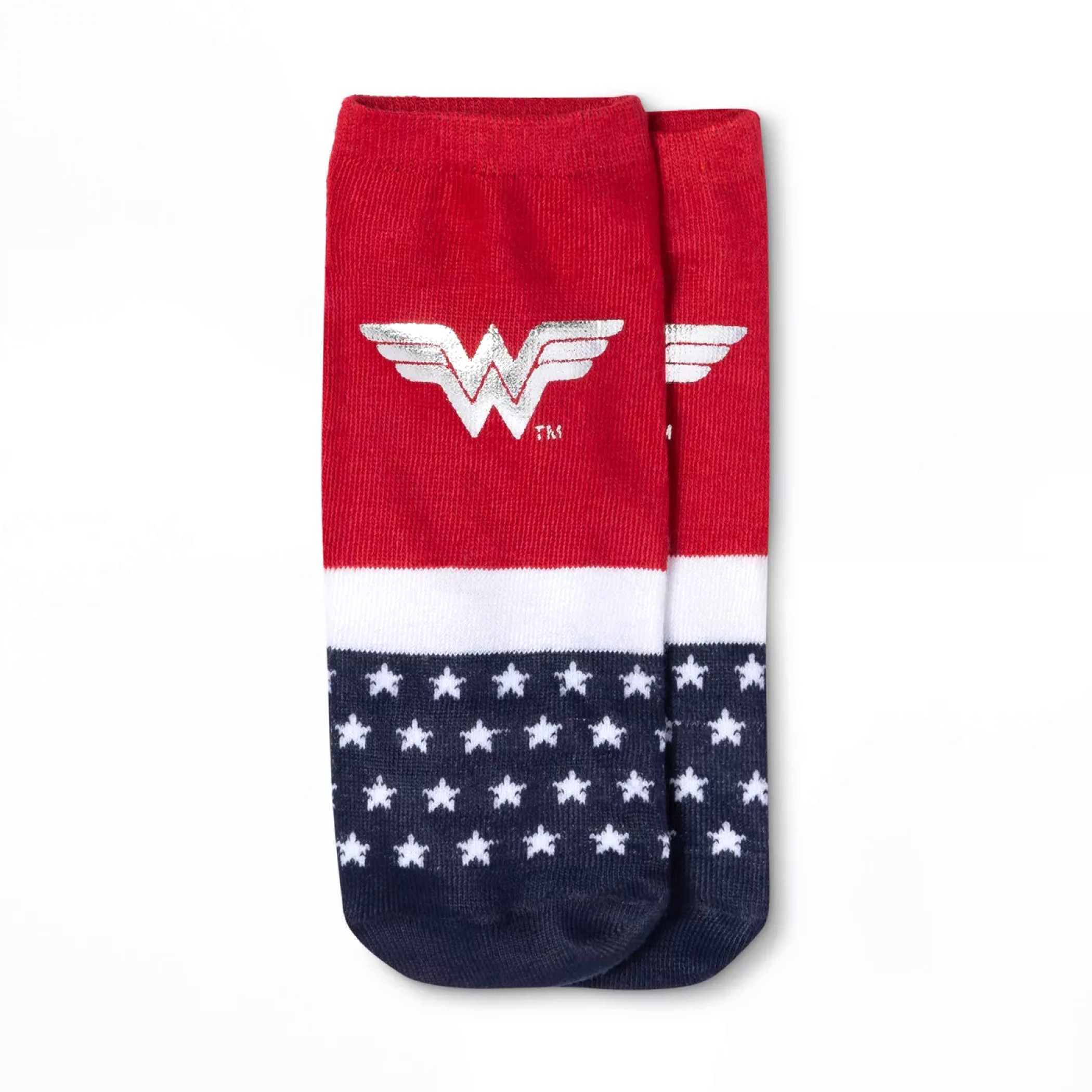 Wonder Woman Symbol with Silver Foil Women's Shorty Sock