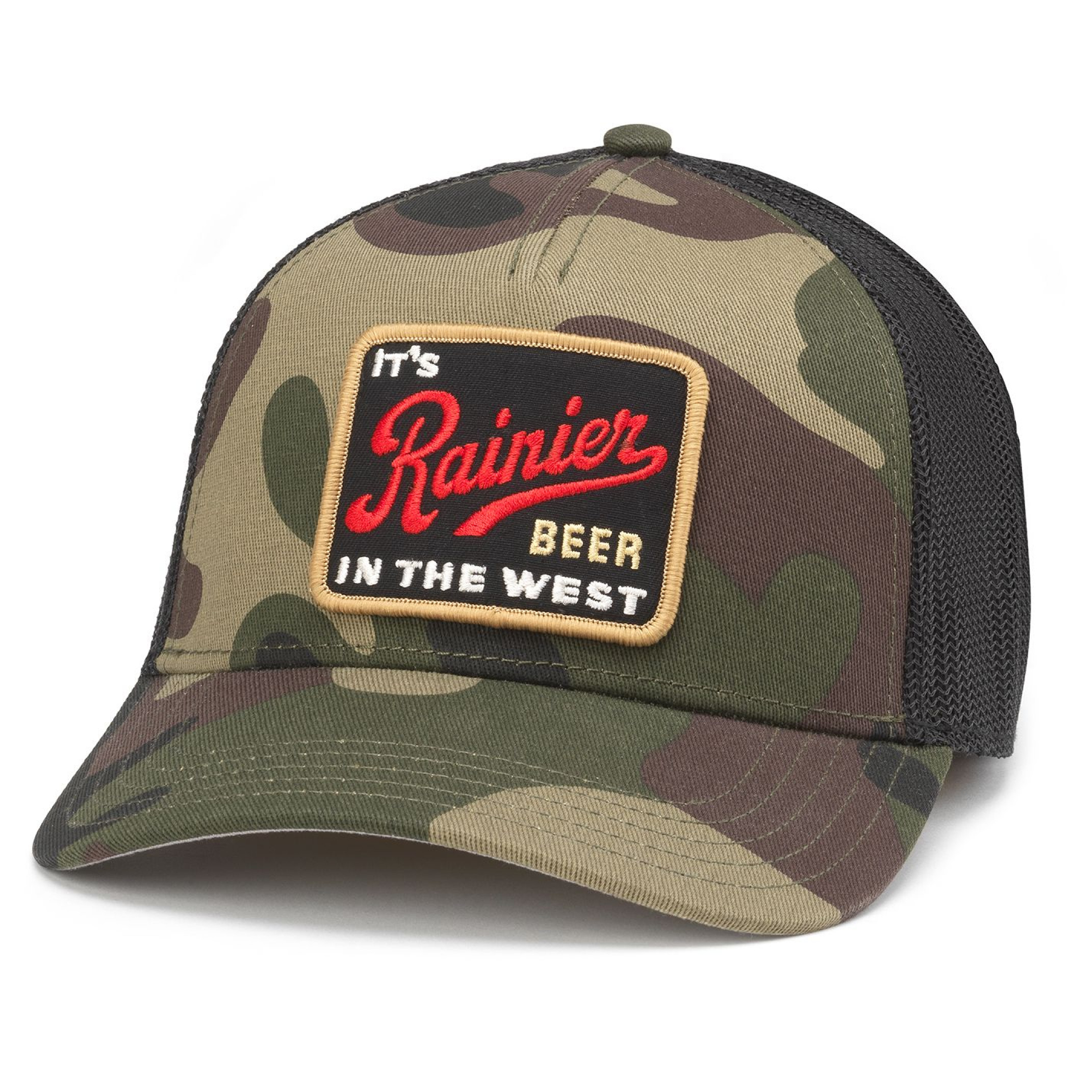 Rainier Beer It's In The West Camo Adjustable Hat