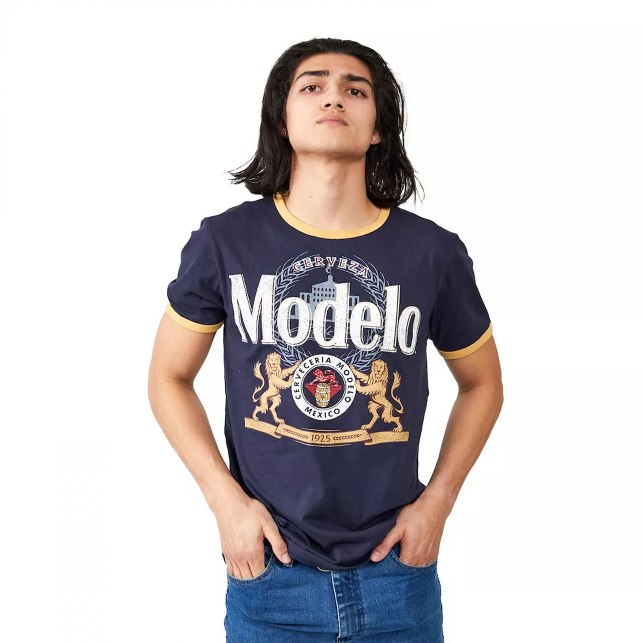 Modelo Especial Cerveza Vintage Ringer T-Shirt