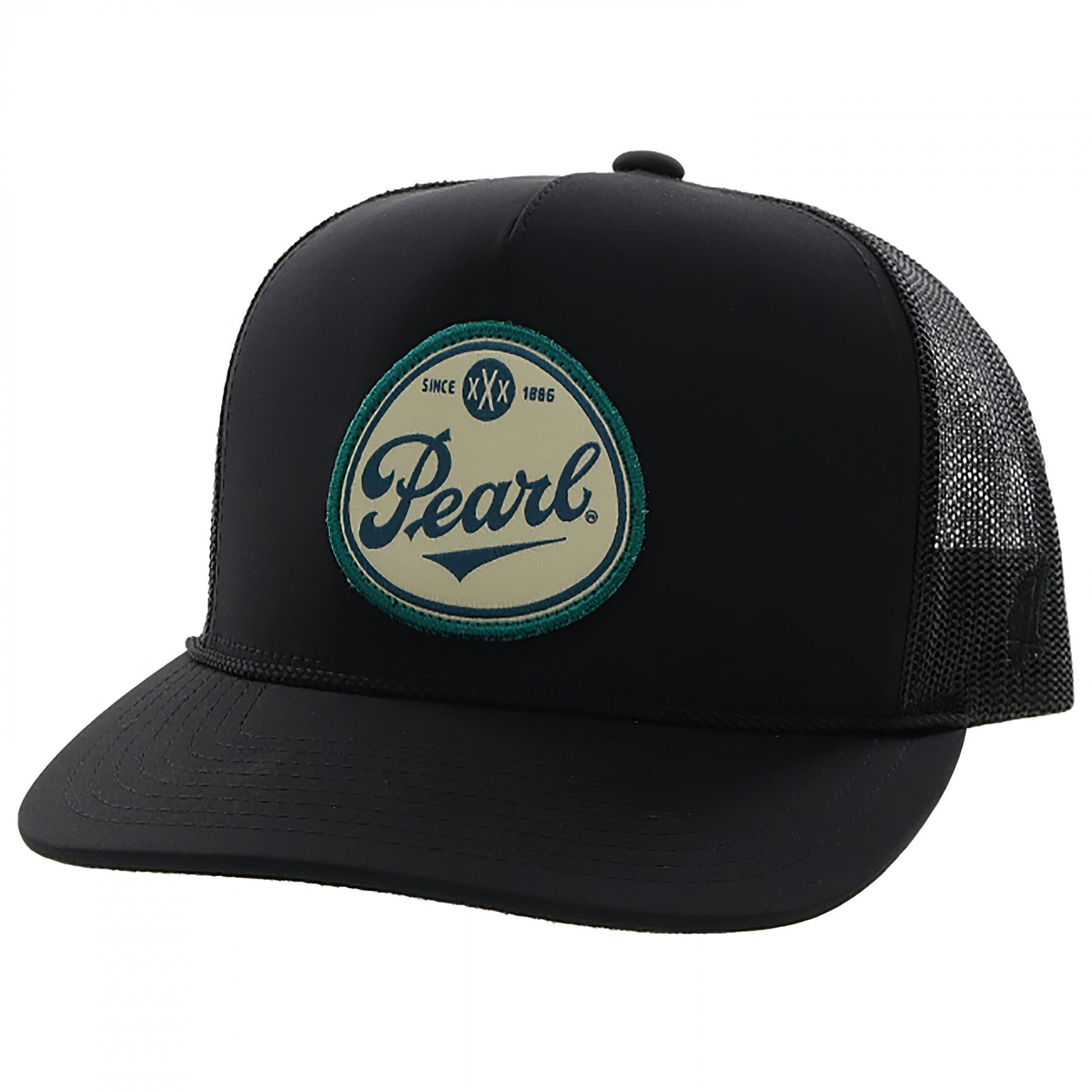 Pearl Logo Black Colorway Hybrid Bill Adjustable Trucker Hat