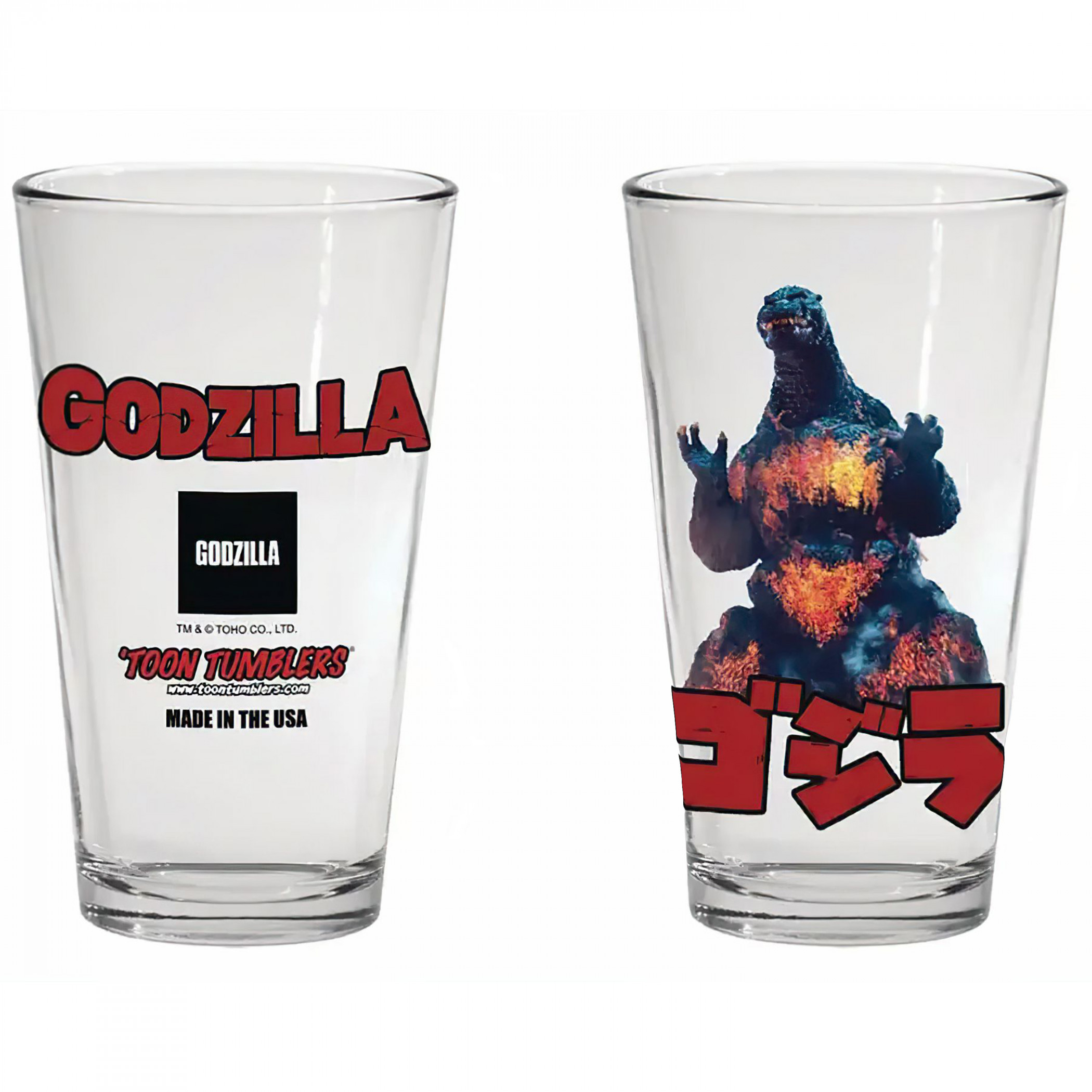 Godzilla Burning Pint Glass