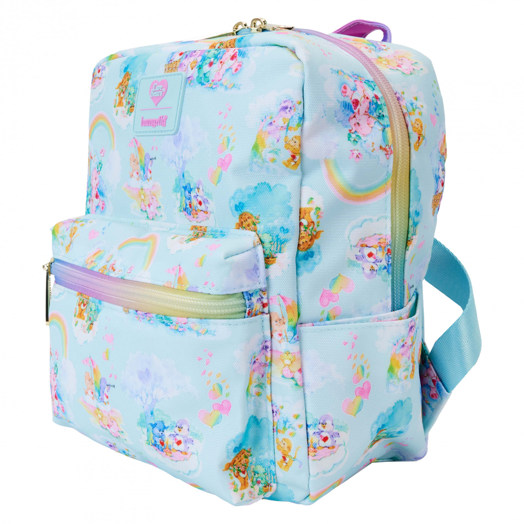 Care Bears Clouds All Over Print Square Mini Backpack By Loungefly