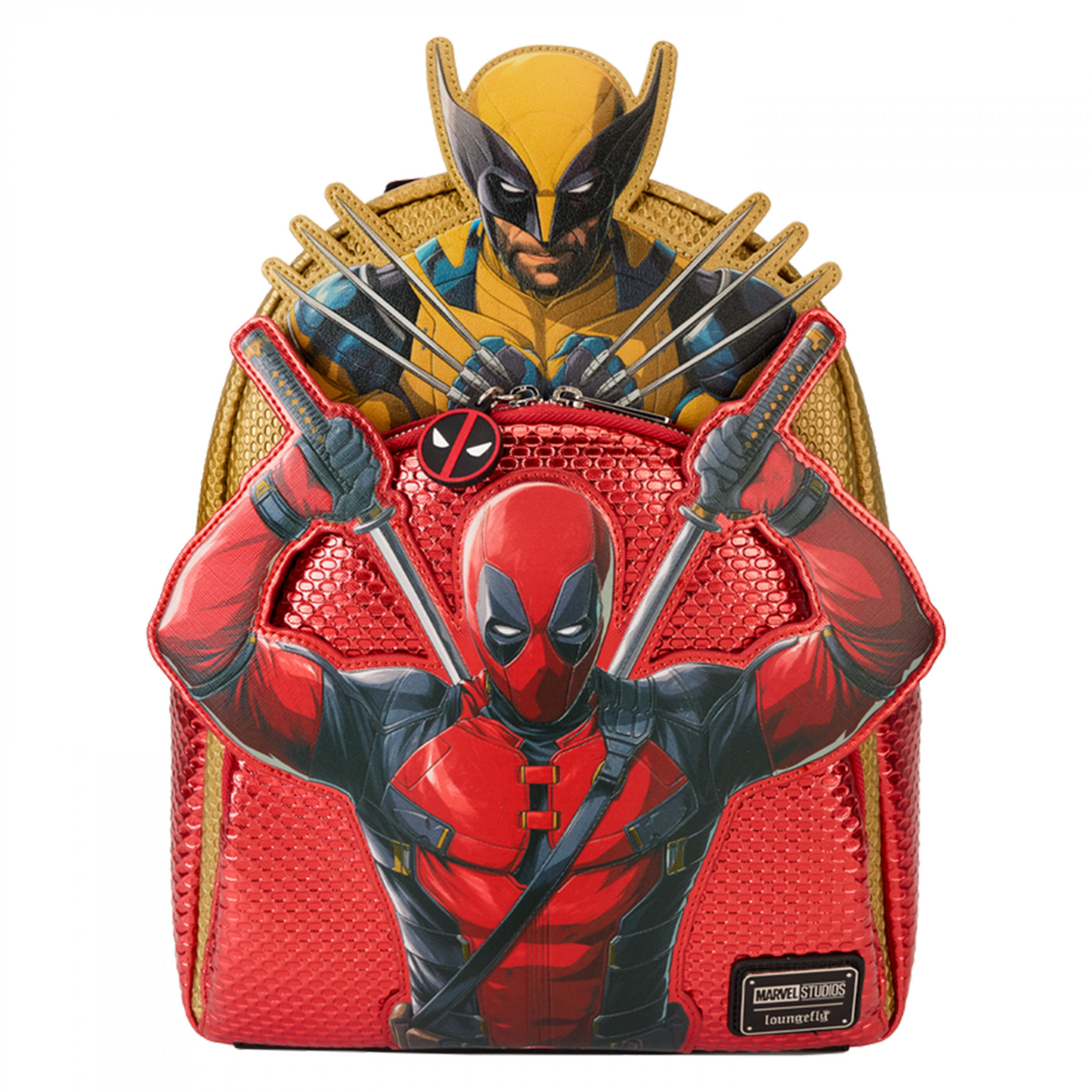 Deadpool 3 Mini Metallic Faux Leather Backpack By Loungefly