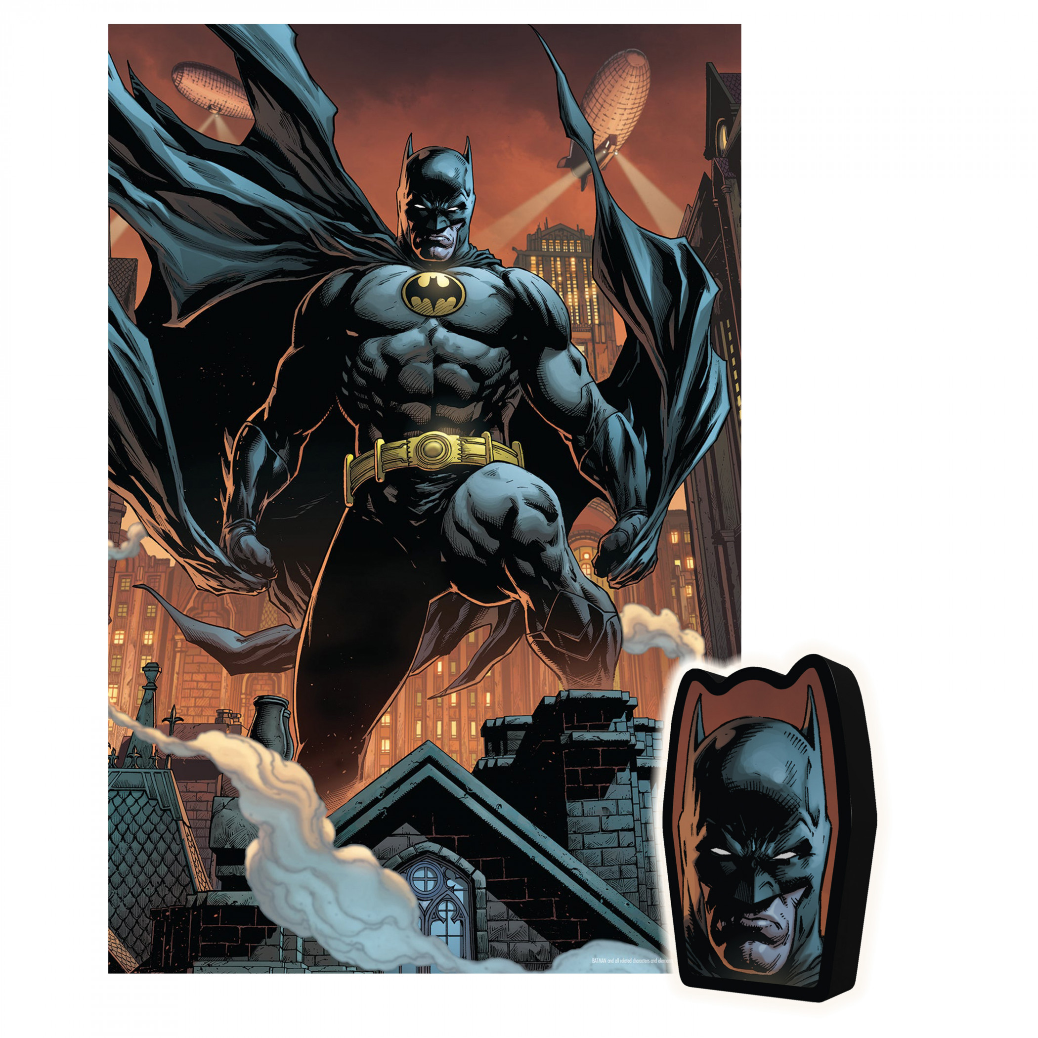 Batman Over the City 3D Lenticular 300pc Jigsaw Puzzle in Collectors Tin
