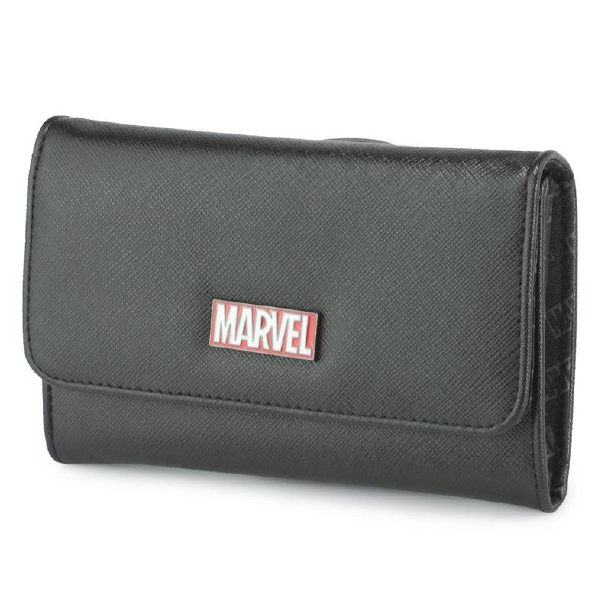 Marvel Brand Metal Emblem Fold Over Saffiano Wallet