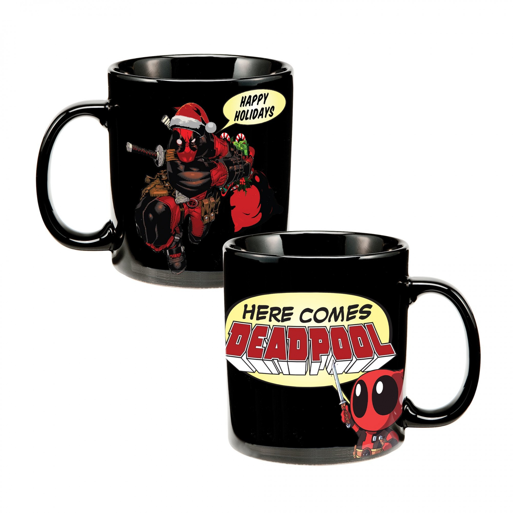 Marvel Comics Deadpool Holiday Here Comes Deadpool 16 oz Ceramic Mug